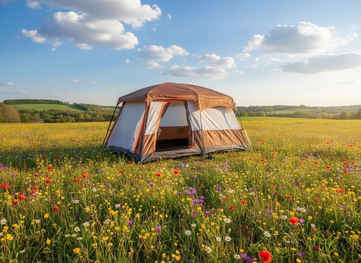 Vind och vattentätt Familjetält 4–5 personer – 2 rum + vardagsdel