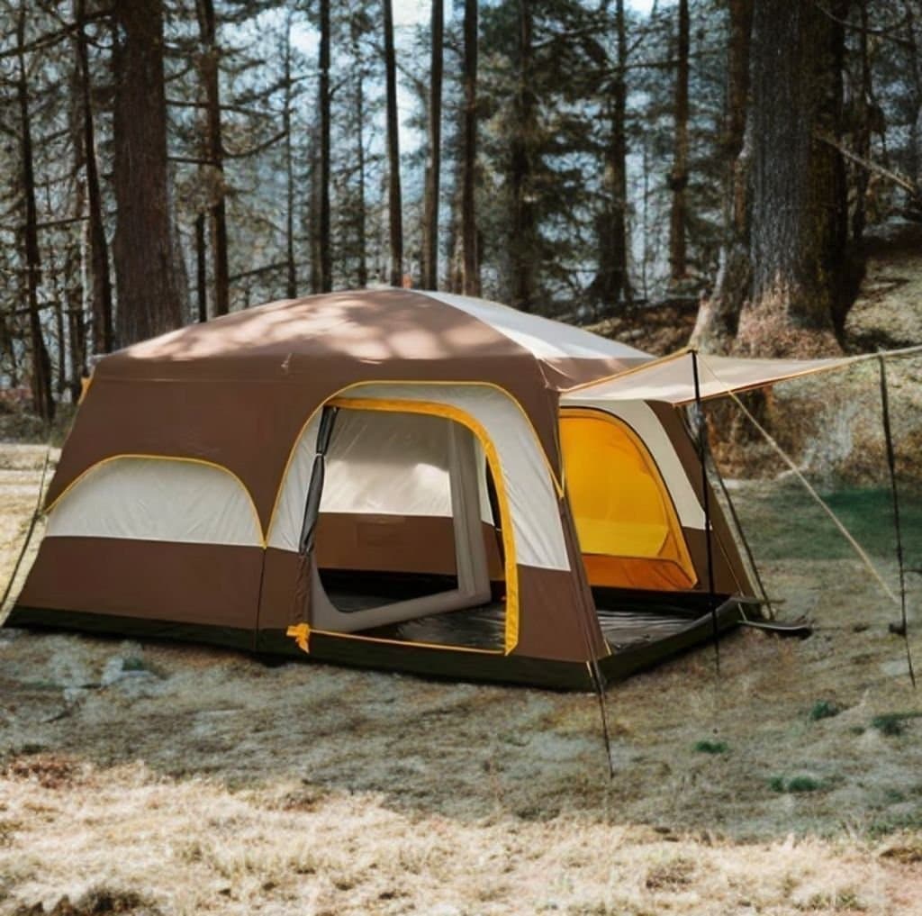 Vind och vattentätt Familjetält 4–5 personer – 2 rum + vardagsdel