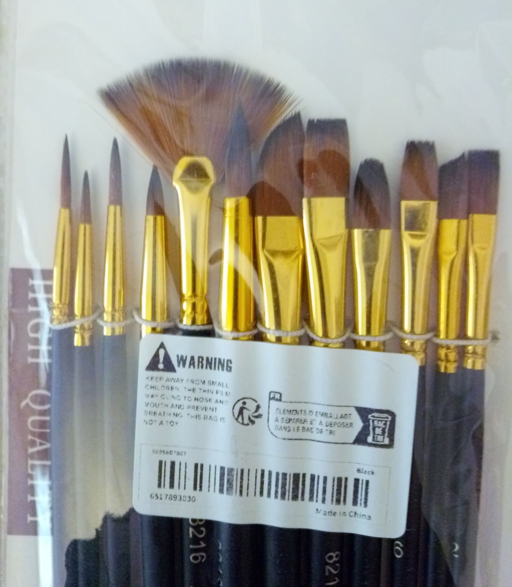 TVÅ SET PENSLAR FÖR MÅLERI - OLJA AKRYL AKVARELL - HELT NYA - TOTALT 18 STYCKEN