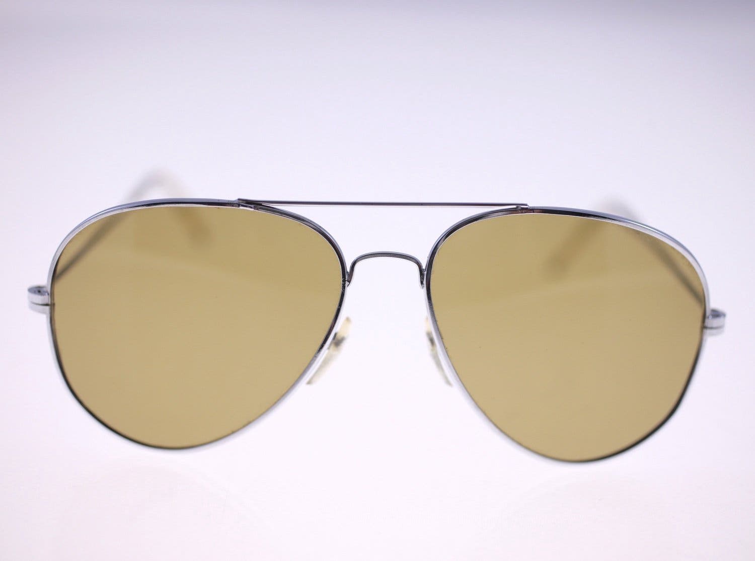 Vintage silver-tone metal pilot-style unisex sunglasses-circa 1980s-Weight 34g