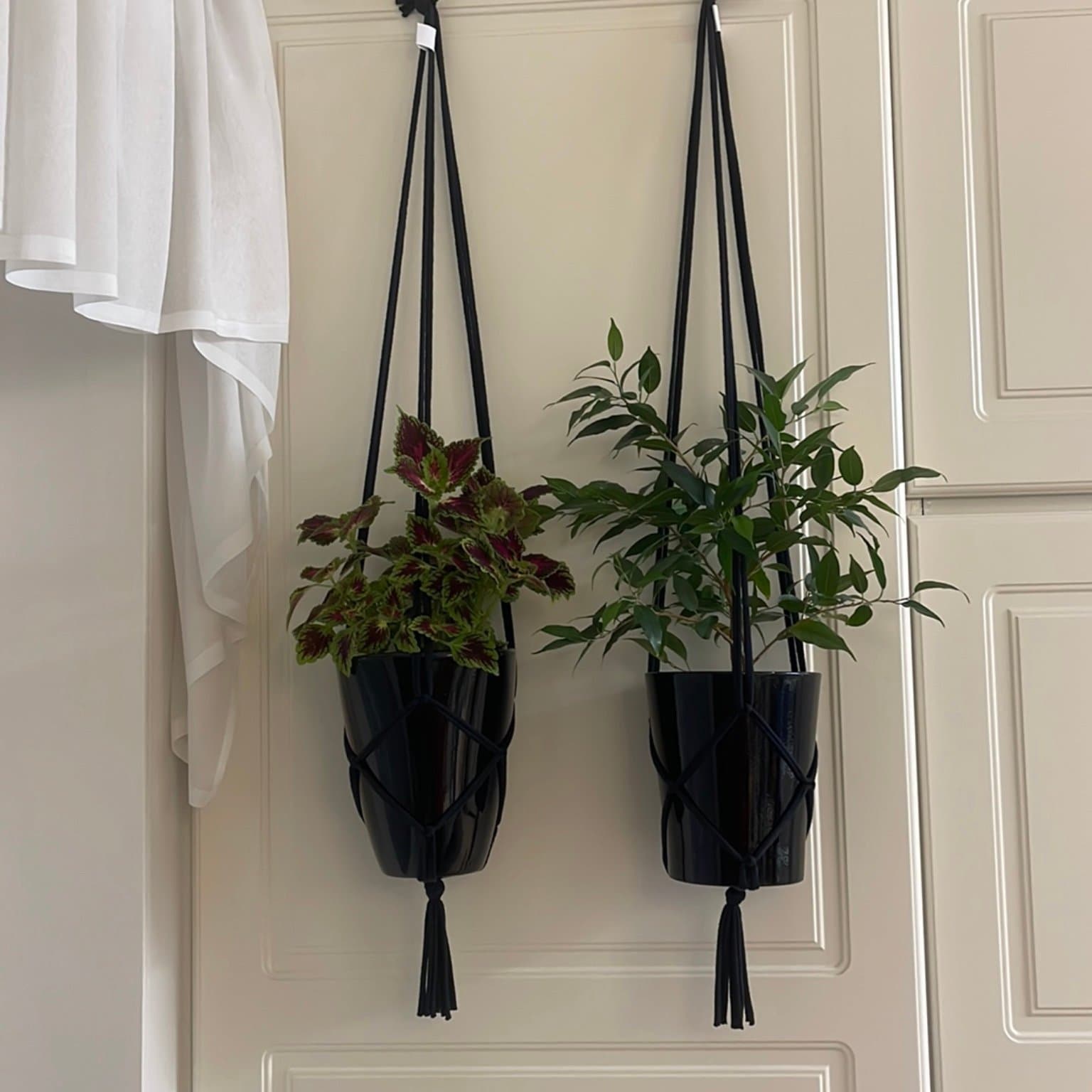 Svarta Amplar för blomkrukor 2 st (13-15cm)