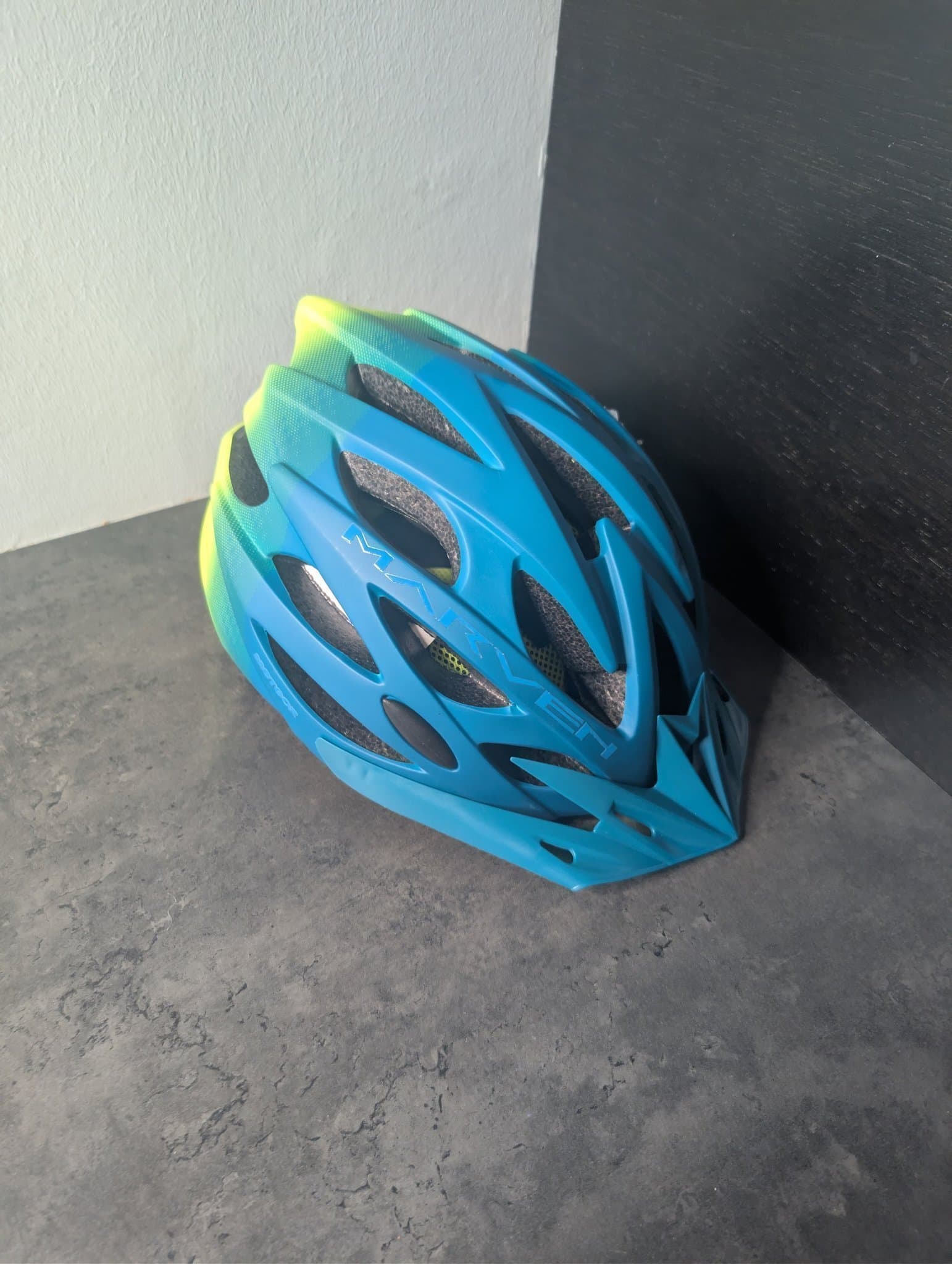 NY! Cykelhjälm Meteor CM1 Marven - Strl S 52-56 - Blå/Gul - Oanvänd