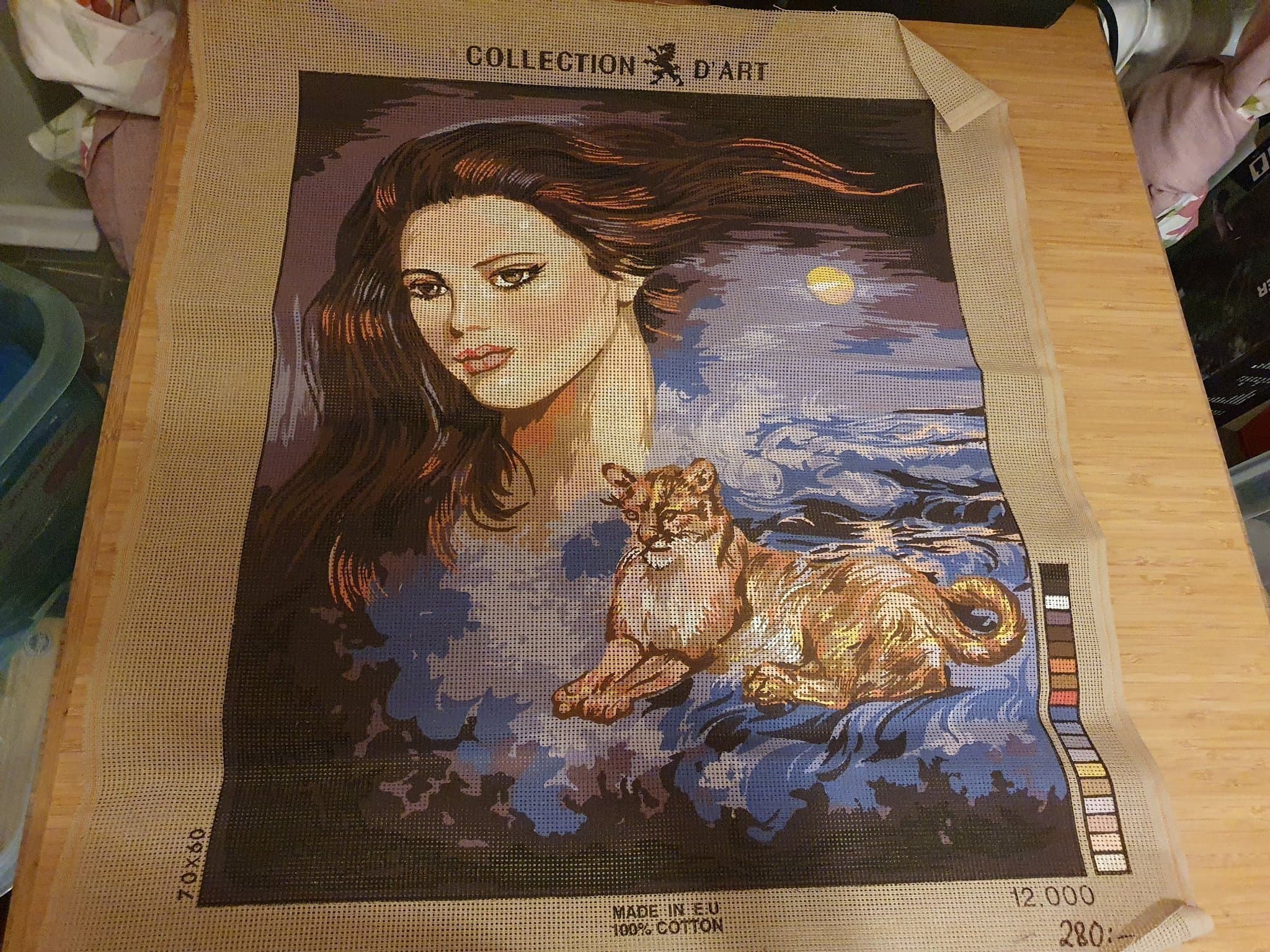 Stramaljtavla 70*60 stramalj, vintage, broderi