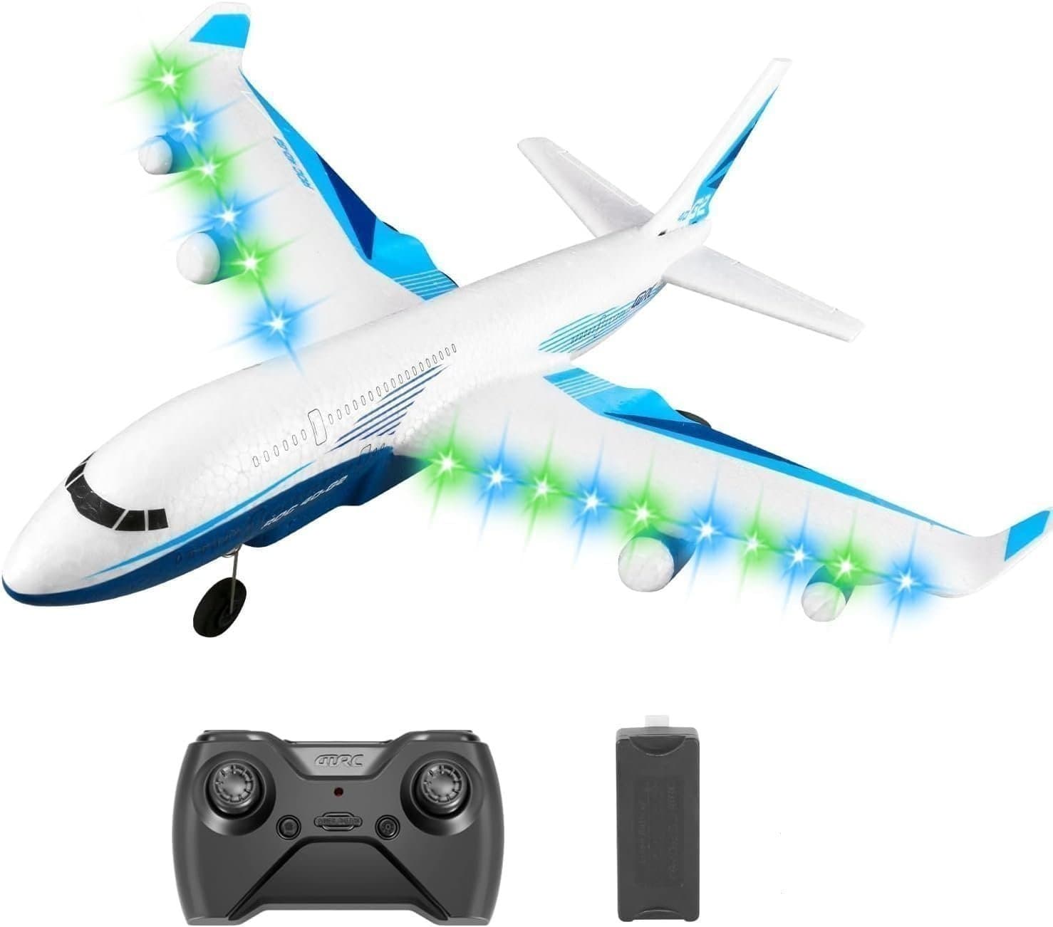 Radiostyrt Flygplan med LED-ljus / Gyro / Batteri / Laddare / 2.4GHz Radio