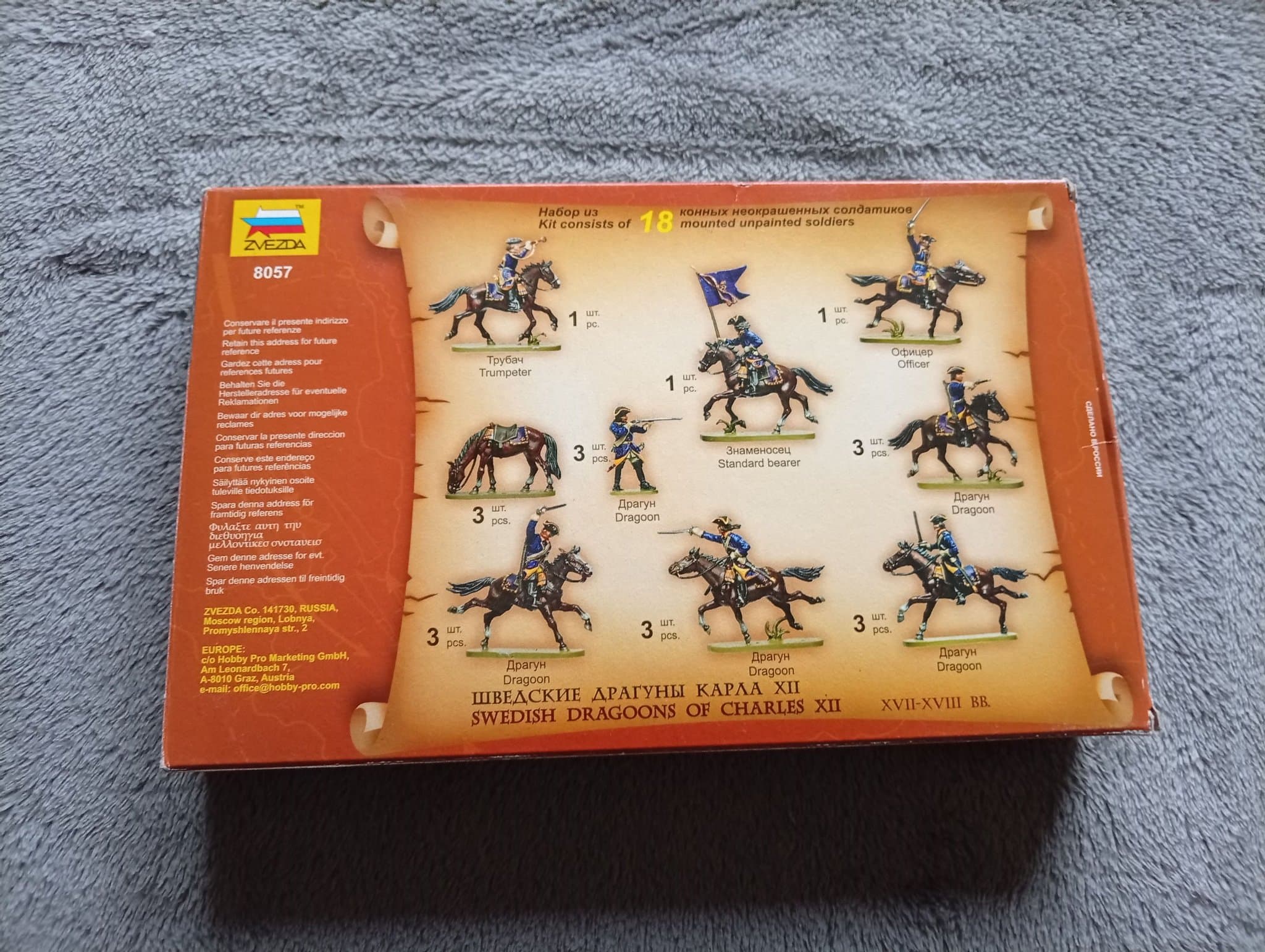 Zvezda Swedish Dragoons of Charles XII 1700-tal Omonterade Figurer