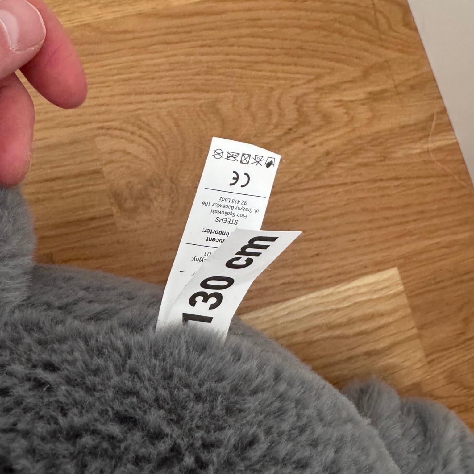 Stor Grå Nallebjörn - 130 cm