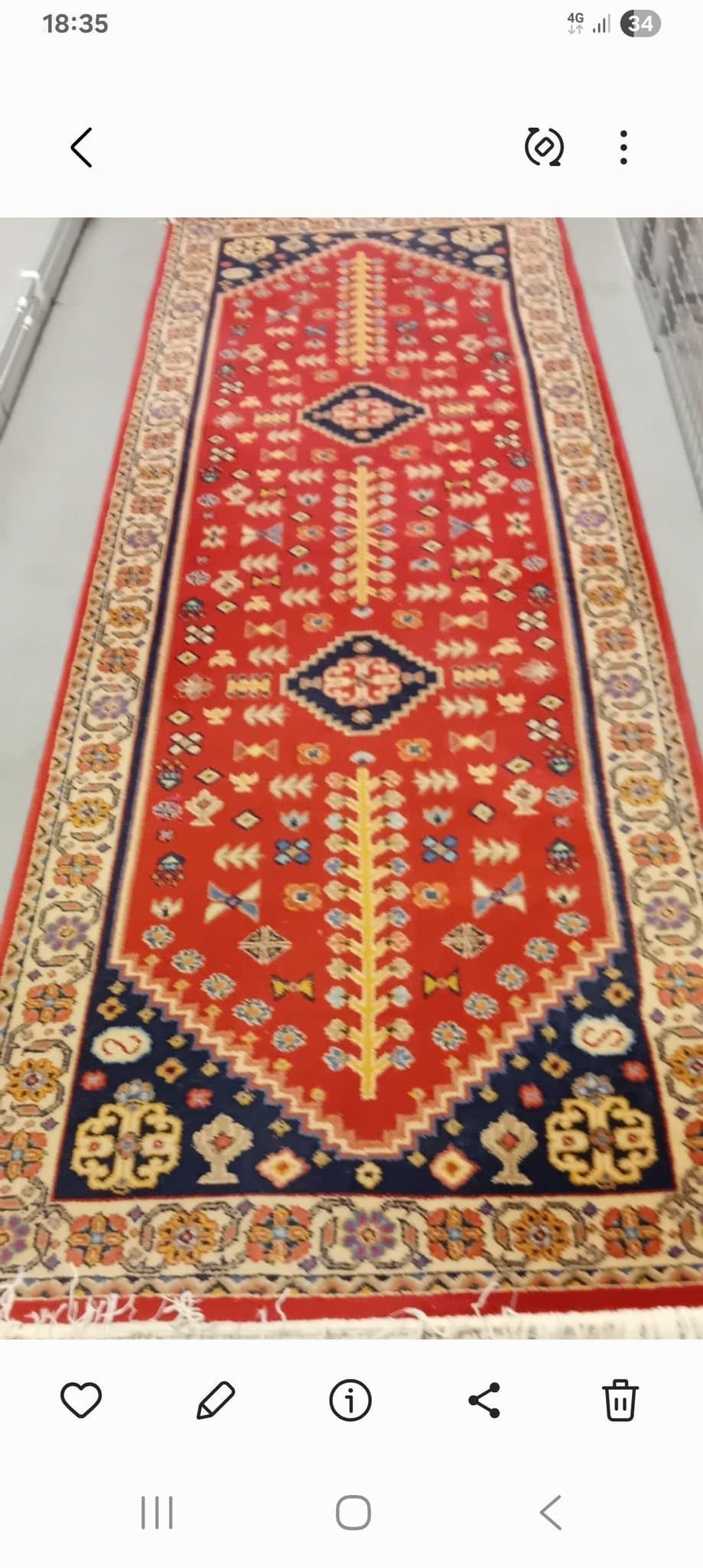 Vacker Matta Polyester och bomull 100×300