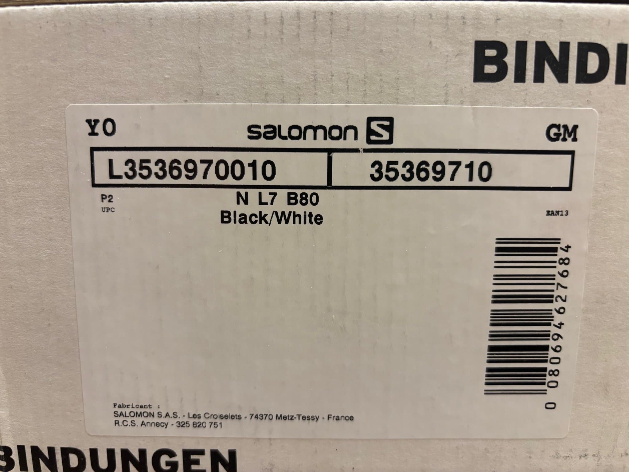 Salomon NL 7 junior Skidbindningar - Black/White