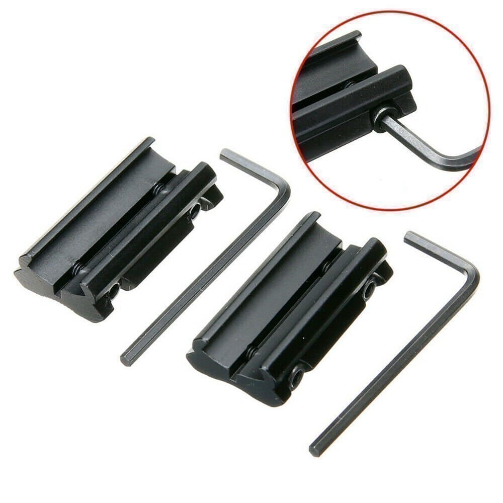 Adapter till Kikarsikte. 2st. Picatinny W 3/8 "11mm till 7/8" 20mm Weaver.