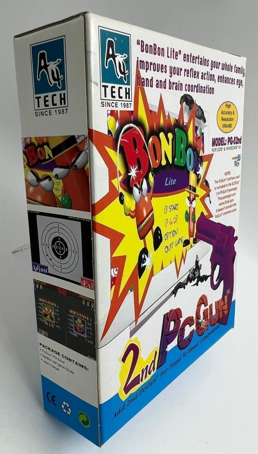 PC Gun Realistic Shooting Fun Big Box PC Light Gun A4 TECH Since 1987 RARE