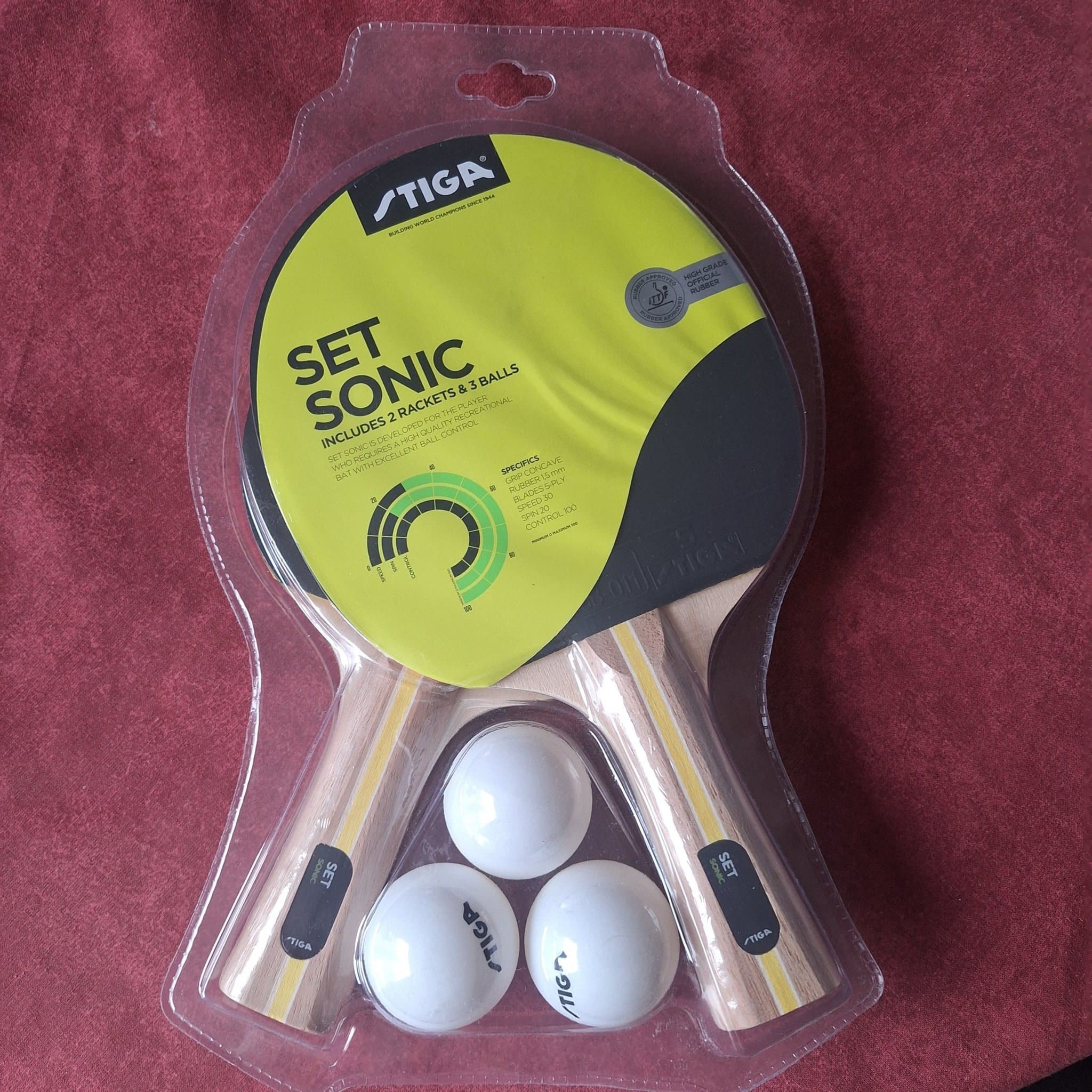 Stiga Set Sonic Bordtennisracketar och Bollar