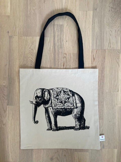 Tote bag (väska) "Nelly the Elephant" The New Me! by Lou-Lou *pre-loved fabric*