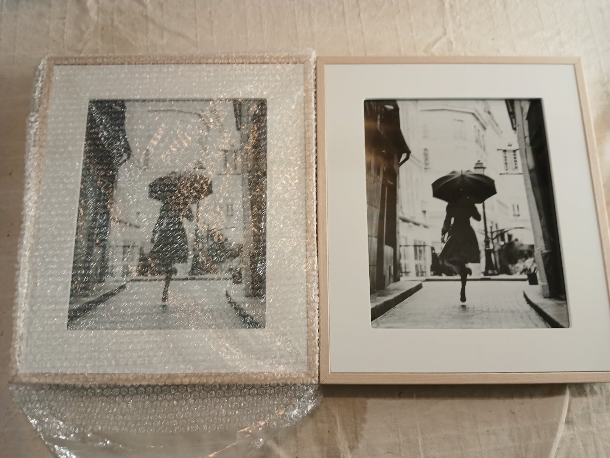 Innrammede svart-hvitt kunstbilder – moderne veggdekor (2 stk)