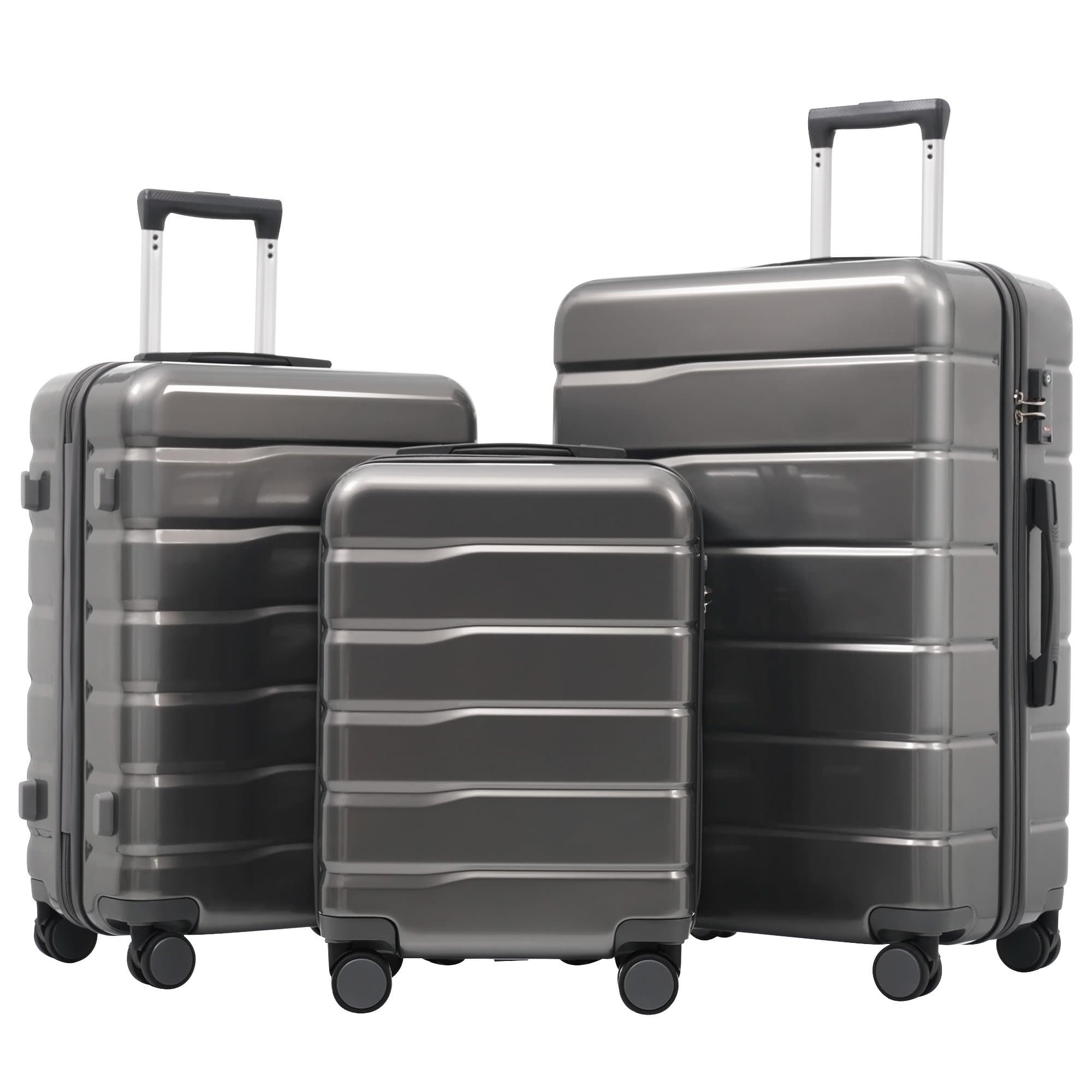3-piece suitcase (20, 24 and 28 inches), M-L-XL suitcase, made of ABS+PC