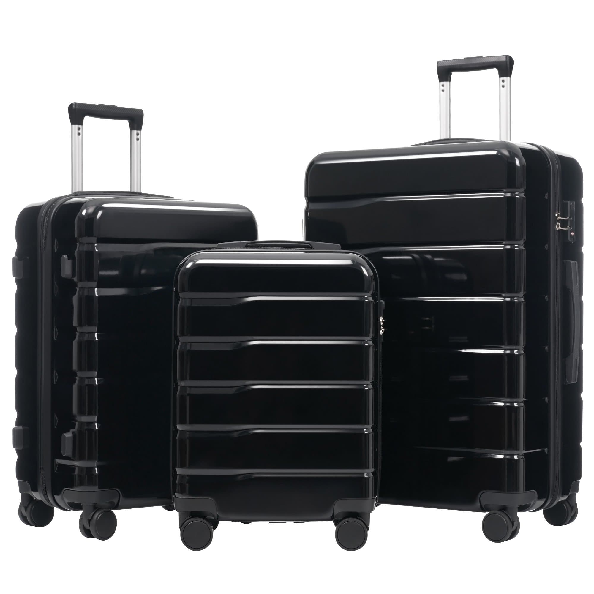 Three-piece Suitcases – Innovative design with front opening + drink holders