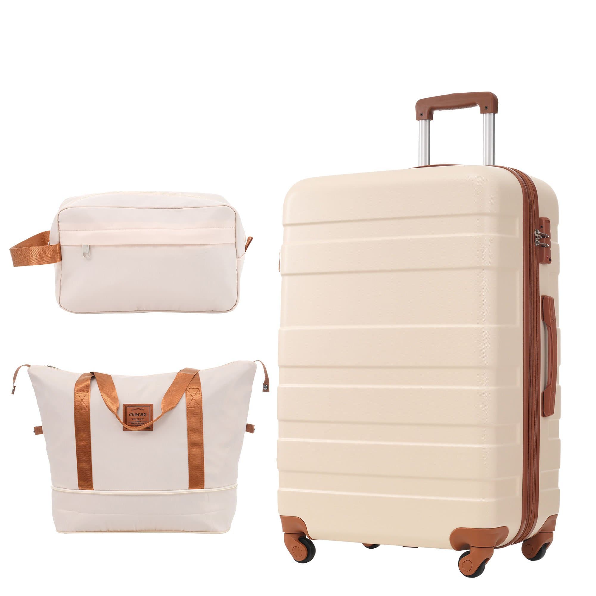 Hard suitcase with toiletry bag, rolling bag, carry-on luggage