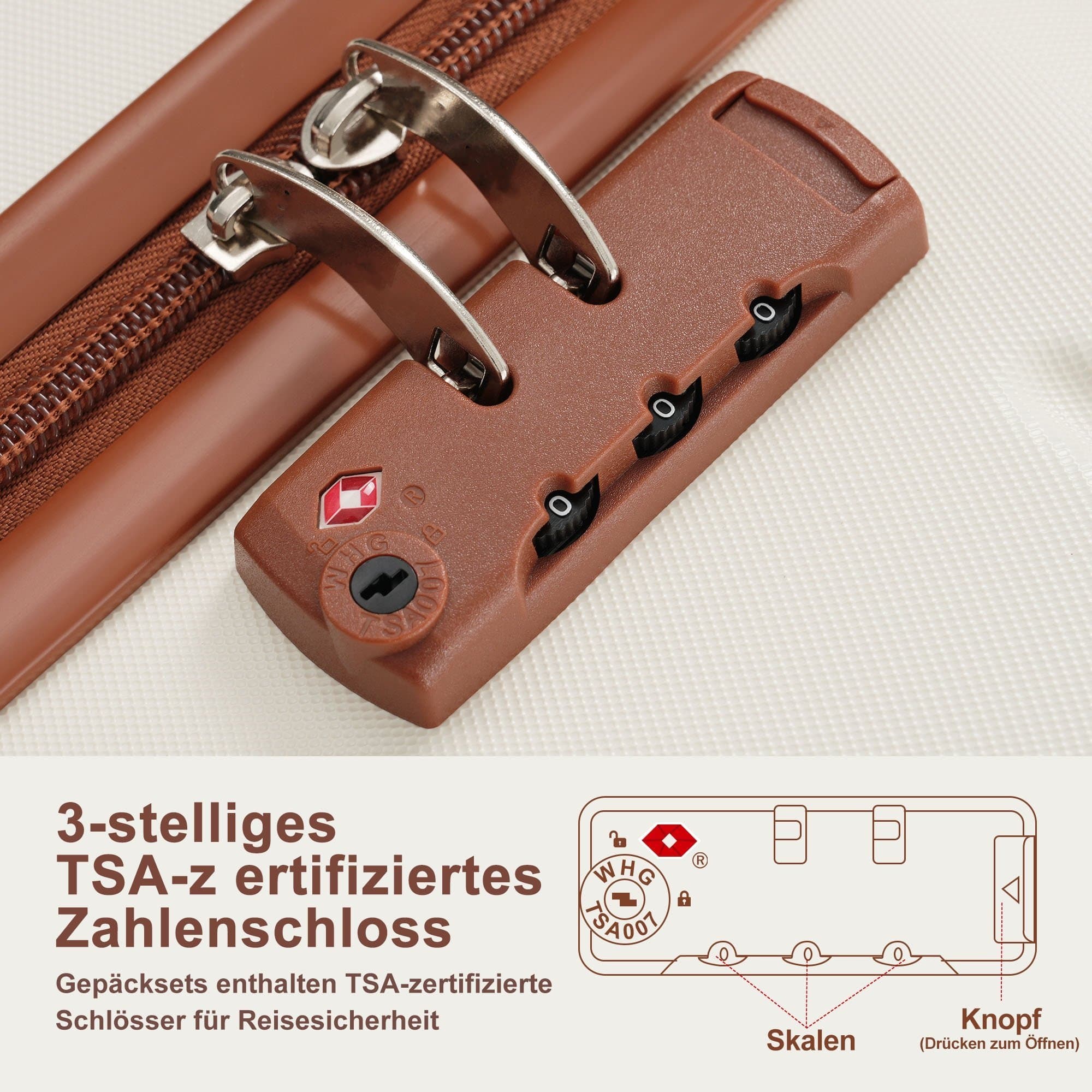 M-L-XL-set, ABS-hårda resväskor, slitstarka resväskeset