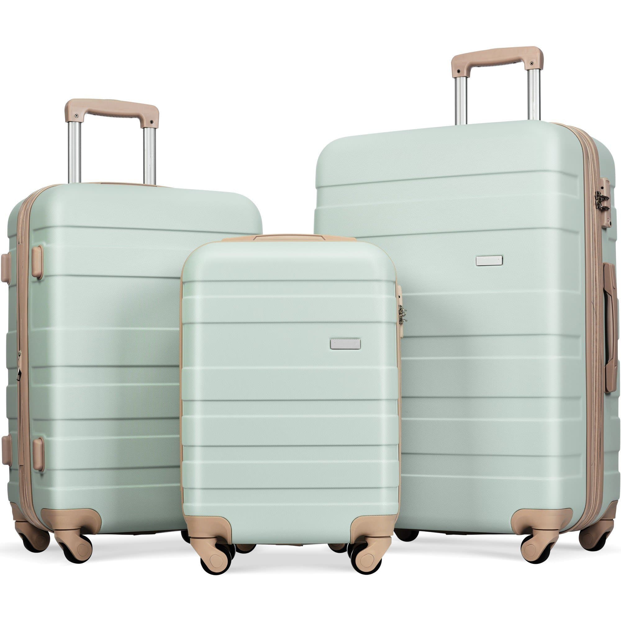 Suitcase Set, M-L-XL set, ABS hard suitcases grey-green