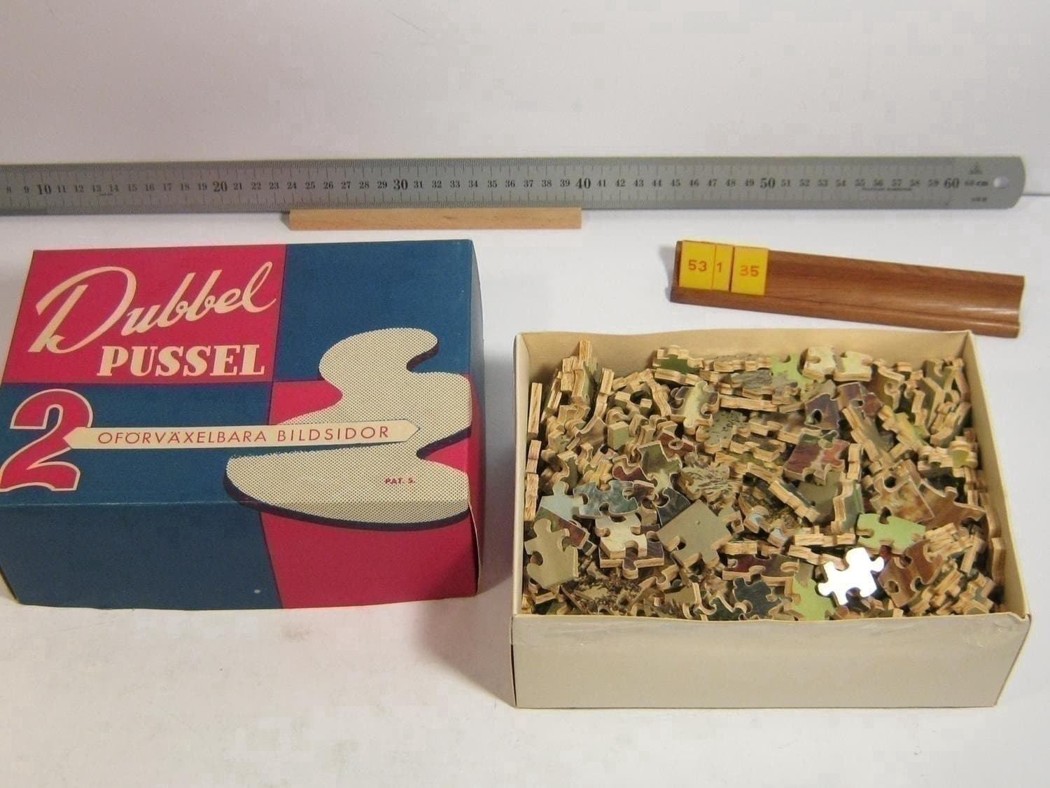 600 b Dubbel pussel trä, Värdshuset / Renbete, Äldre Amelo, Mkt fint skick, Kpl