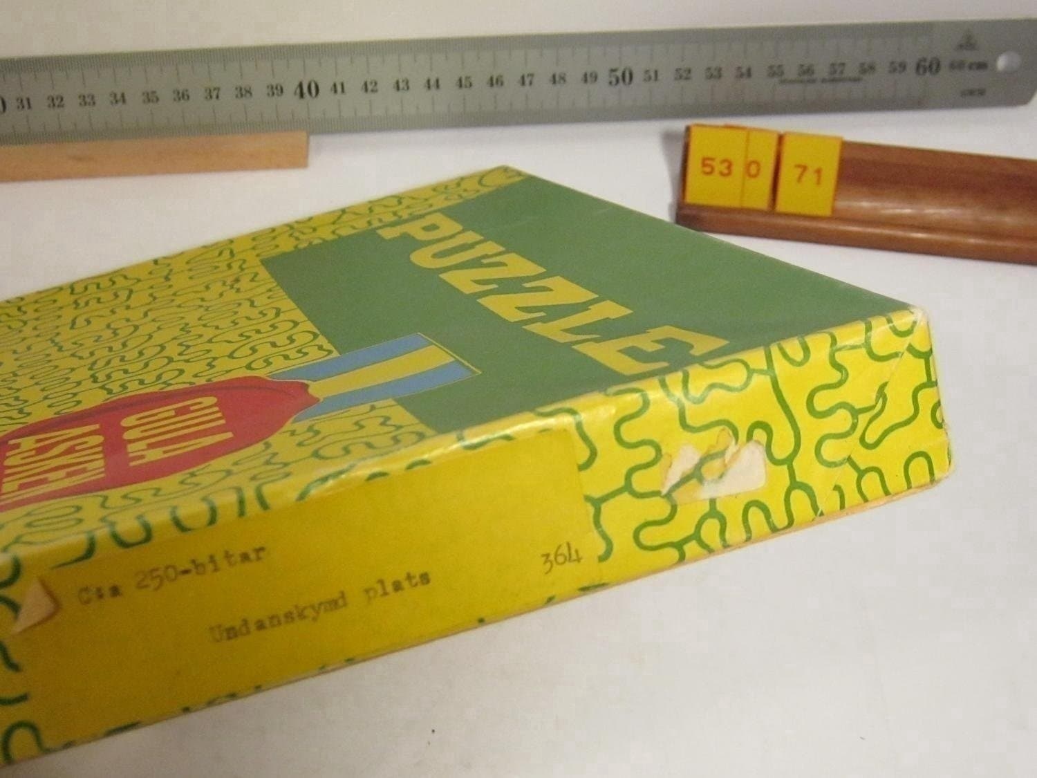 250 b Figur-pussel i trä, Aristospel 60-tal; Undanskymd plats f-mf/mf