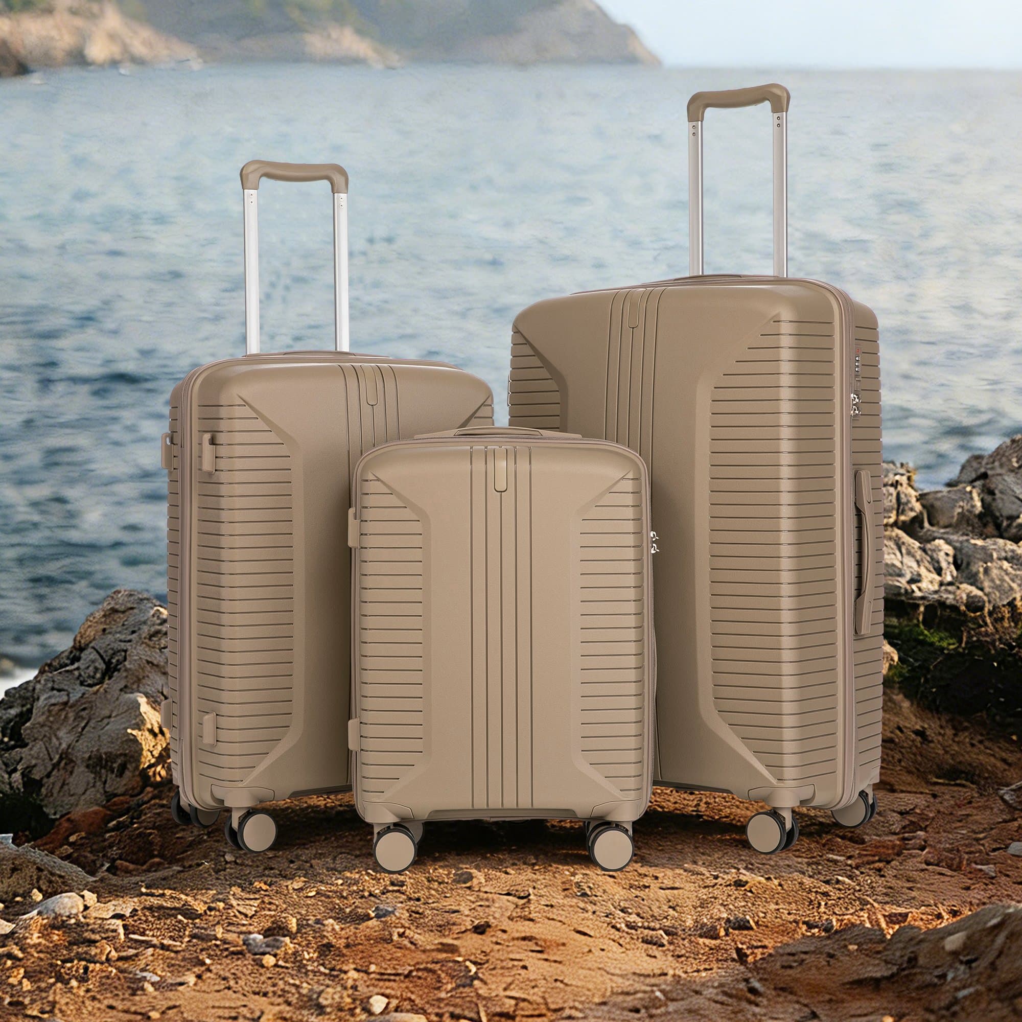 20"/24"/28" 3-piece spinner suitcase – 3 sizes with side handles