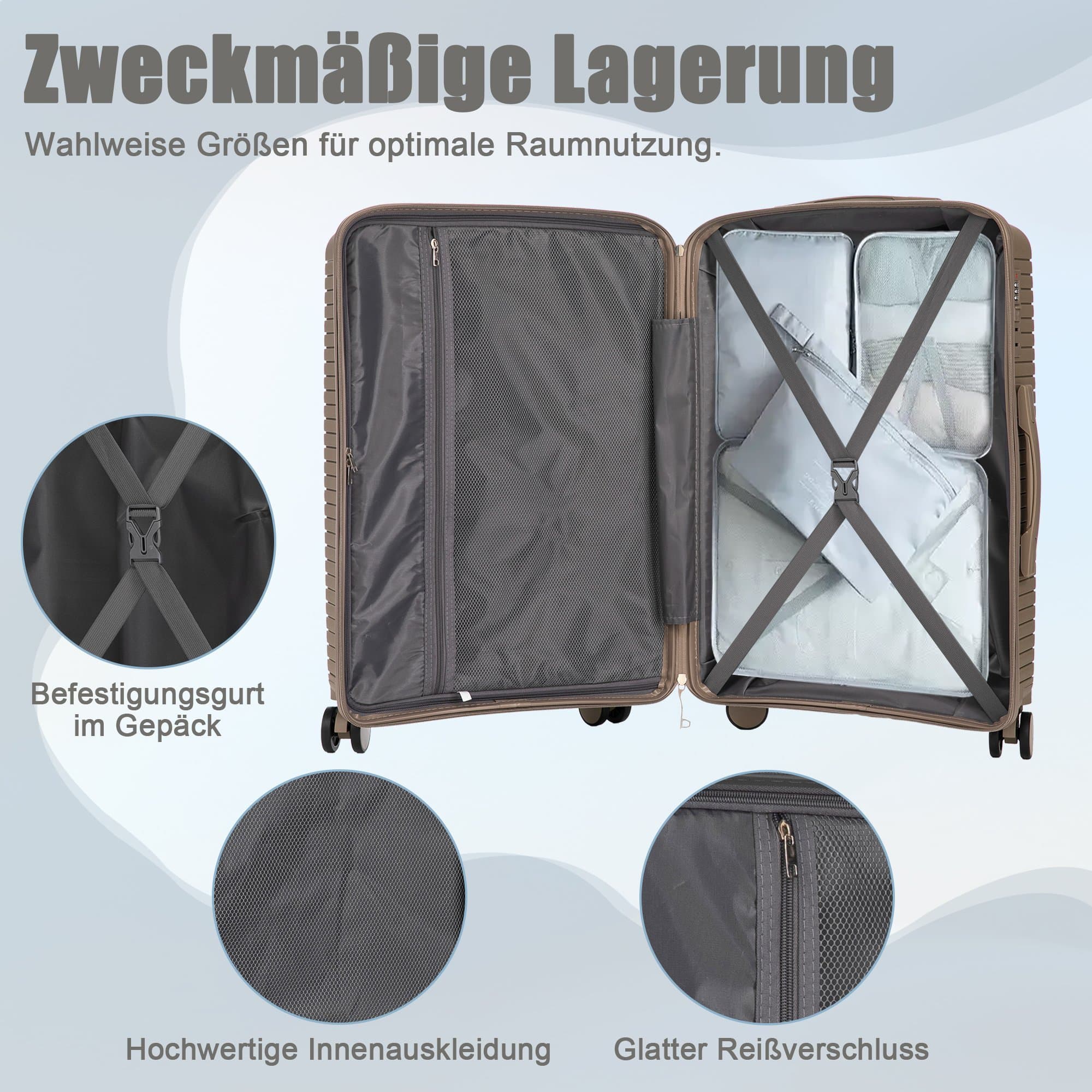20"/24"/28" 3-piece spinner suitcase – 3 sizes with side handles