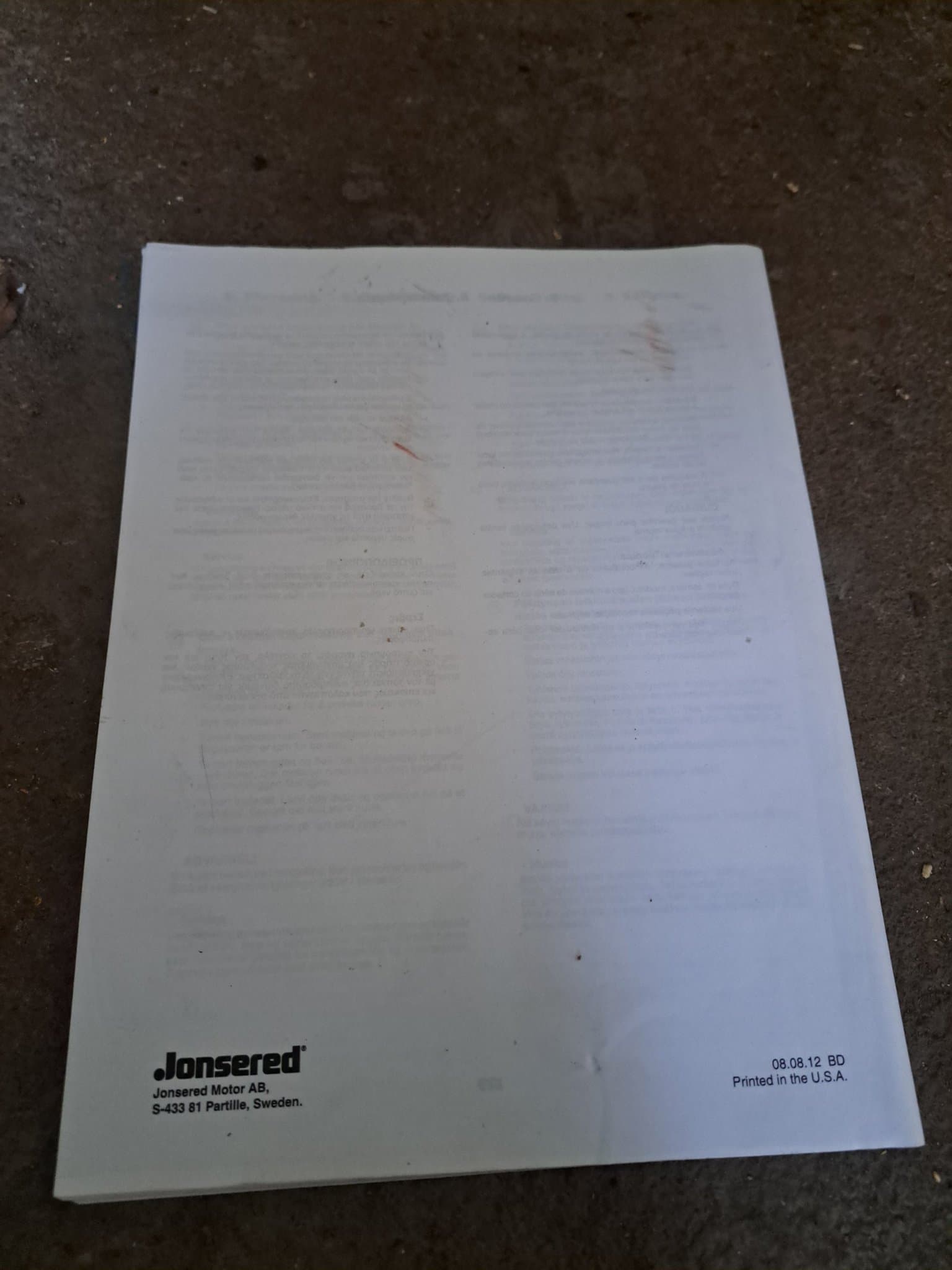 Jonsered LT2217A Manual åkgräskluppare