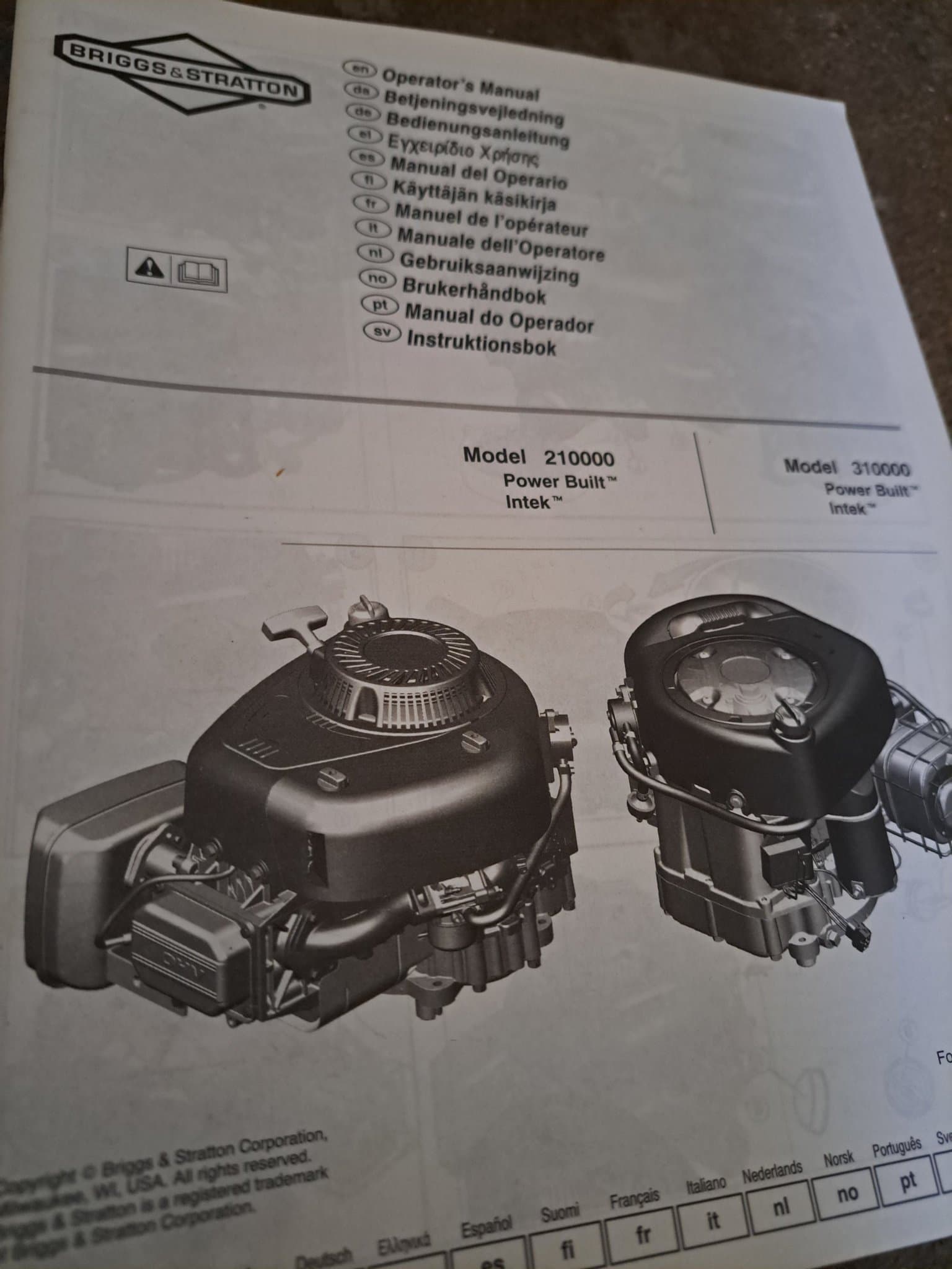 Briggs & Stratton Manual åkgräsklippar motor