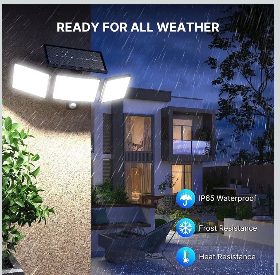 2st Nya Solcellslampor med Rörelsesensor och batteri