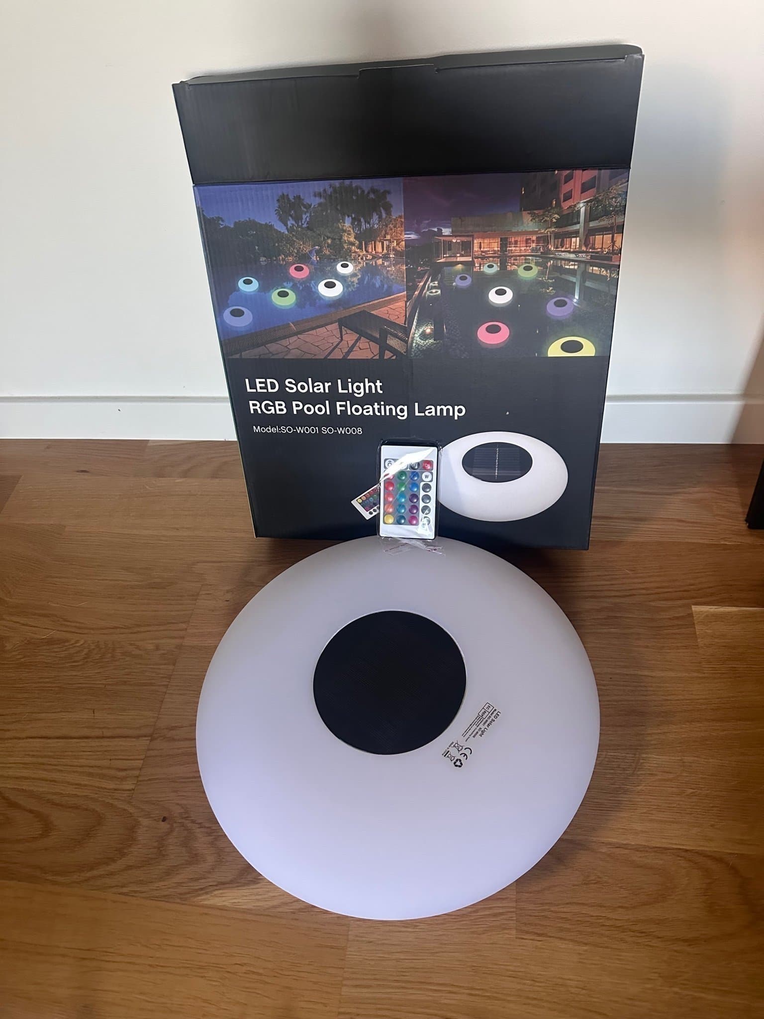 Stor LED/RGB Solar Pool Lampa, trädgårdslampor 33cm