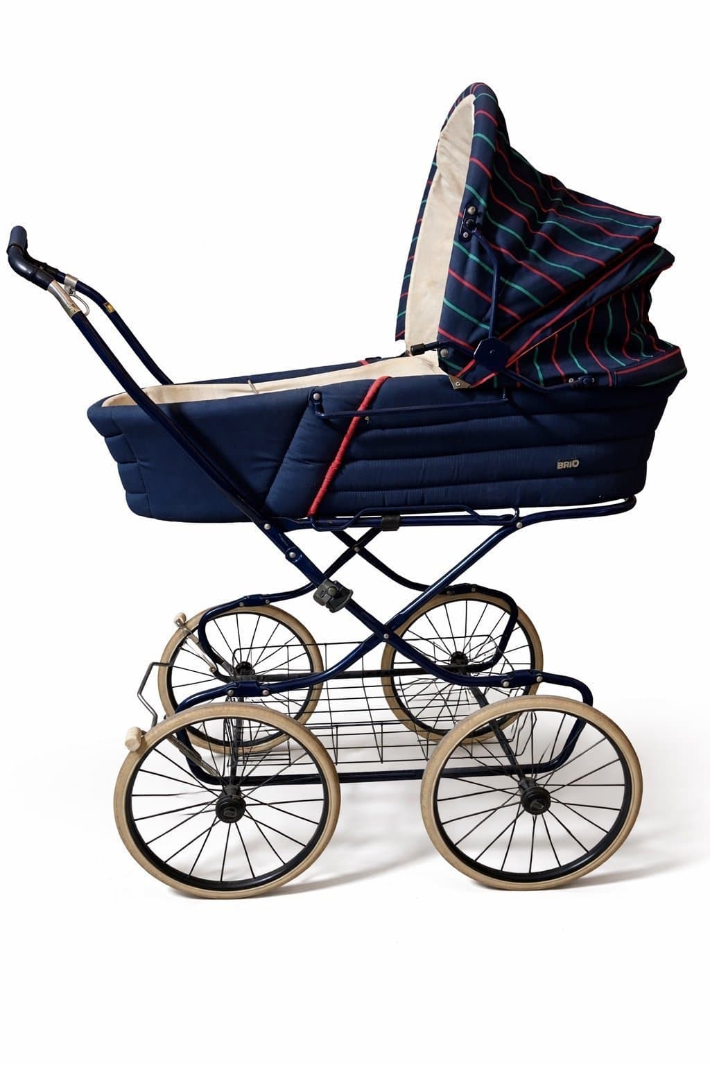 Vintage BRIO barnvagn klassisk liggvagn svensk design ca 1991