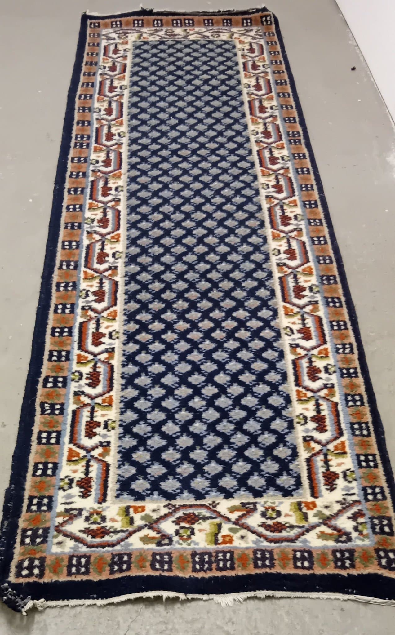 Äkta handknut rugg lugg ullmatta Bra och tjock konsistens 75×240