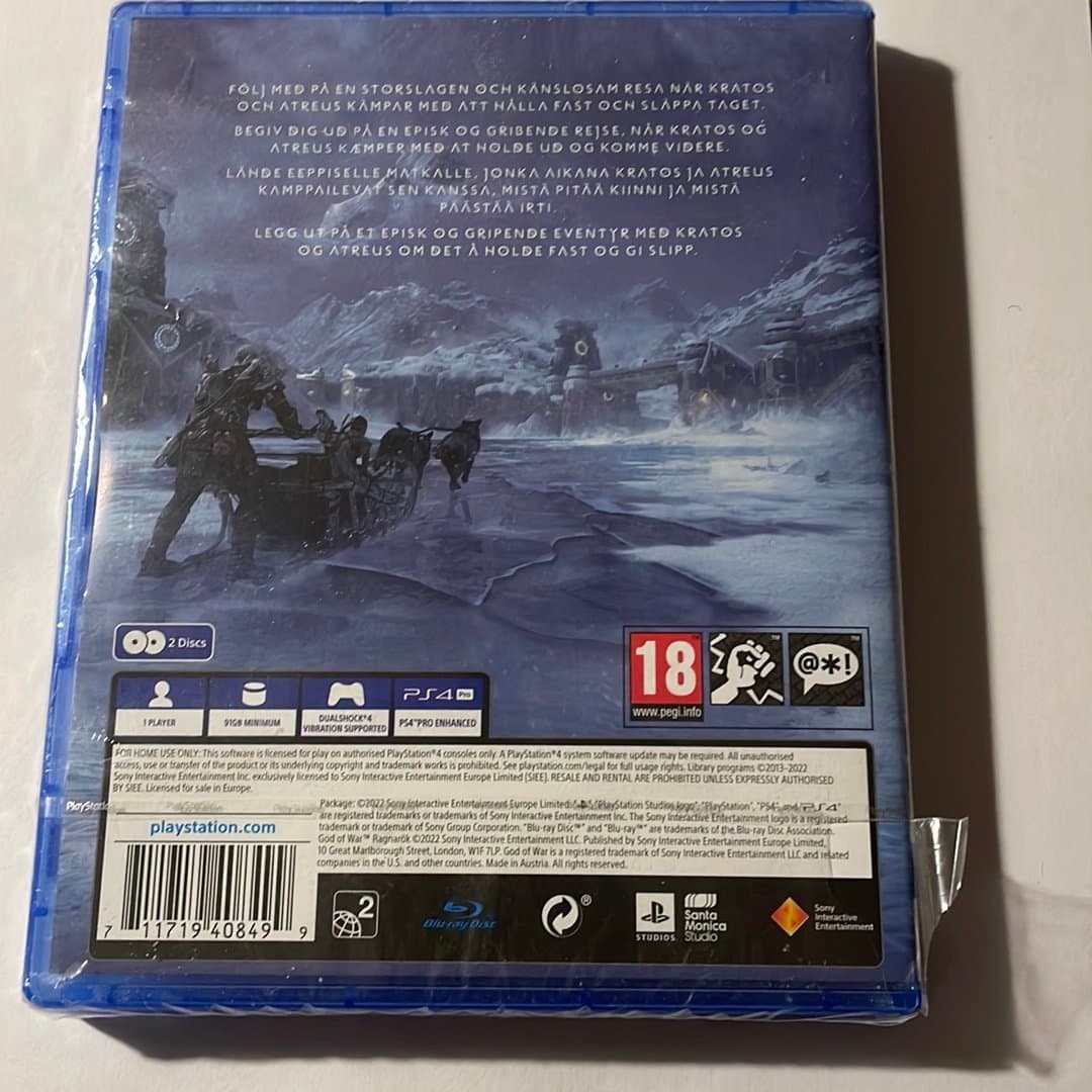 God of War Ragnarök PS4 oöppnad