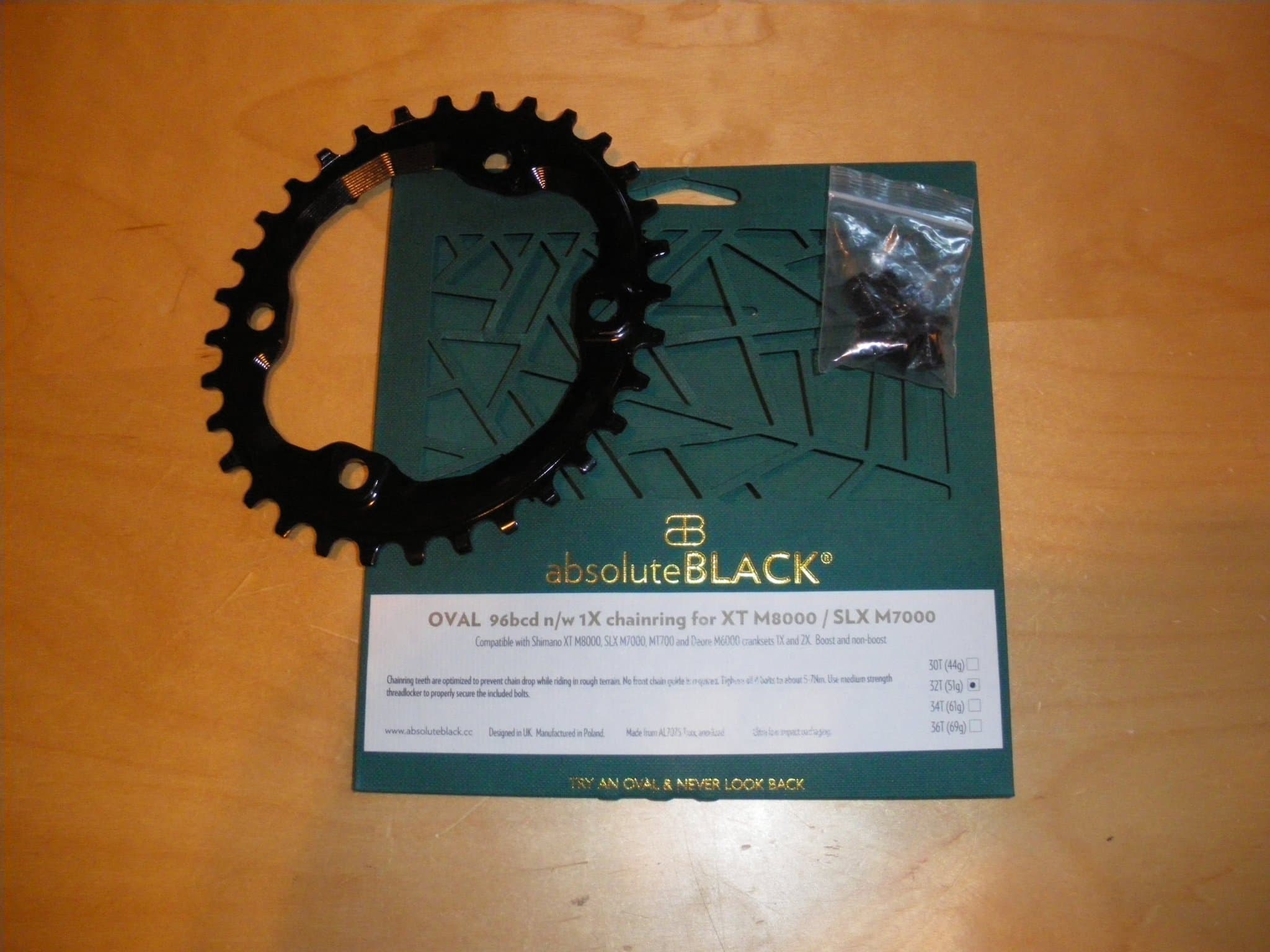 Absoluteblack oval 32T 96BDC oanvänd!