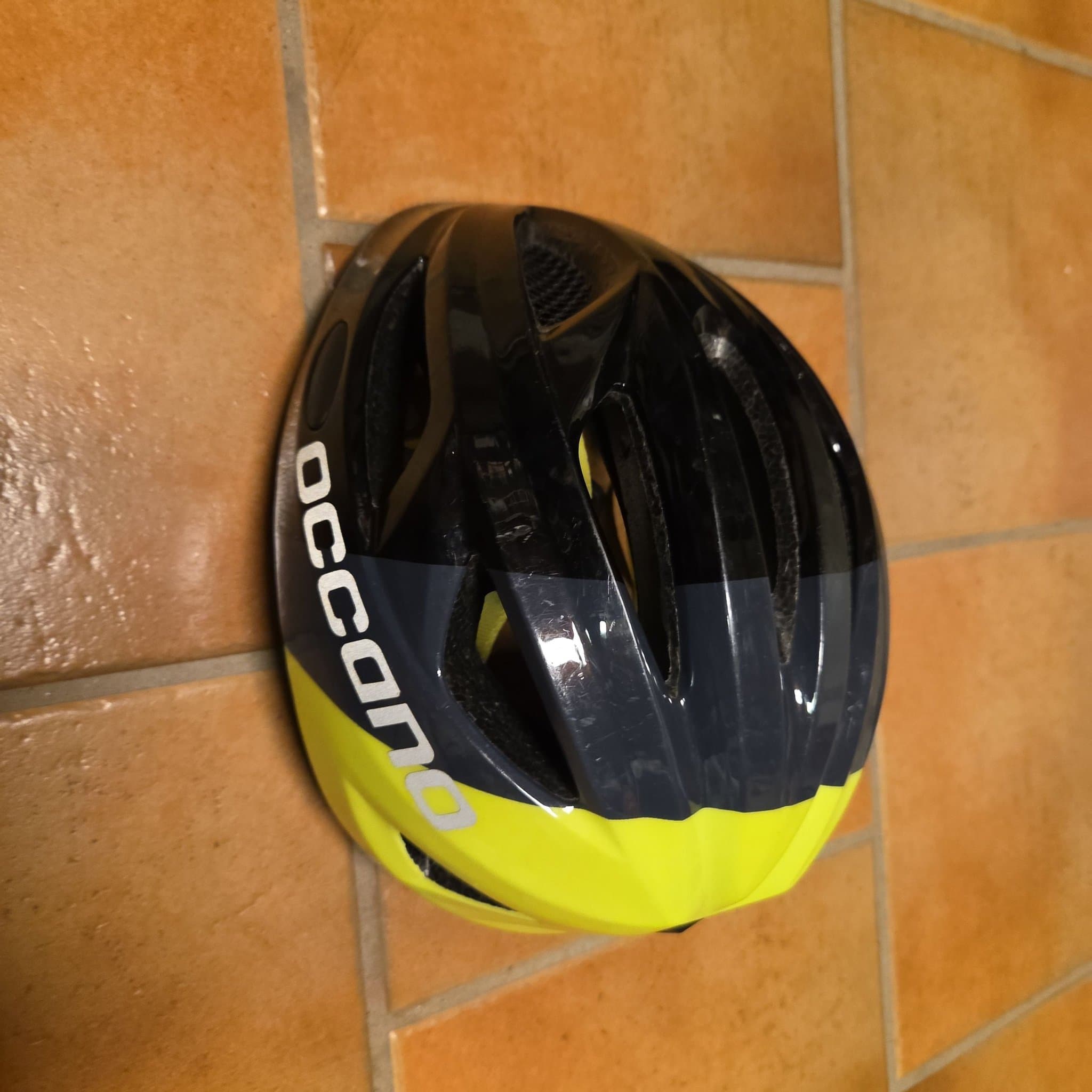 Occano Cykelhjälm för barn, gul/svart, storlek 46-51 cm