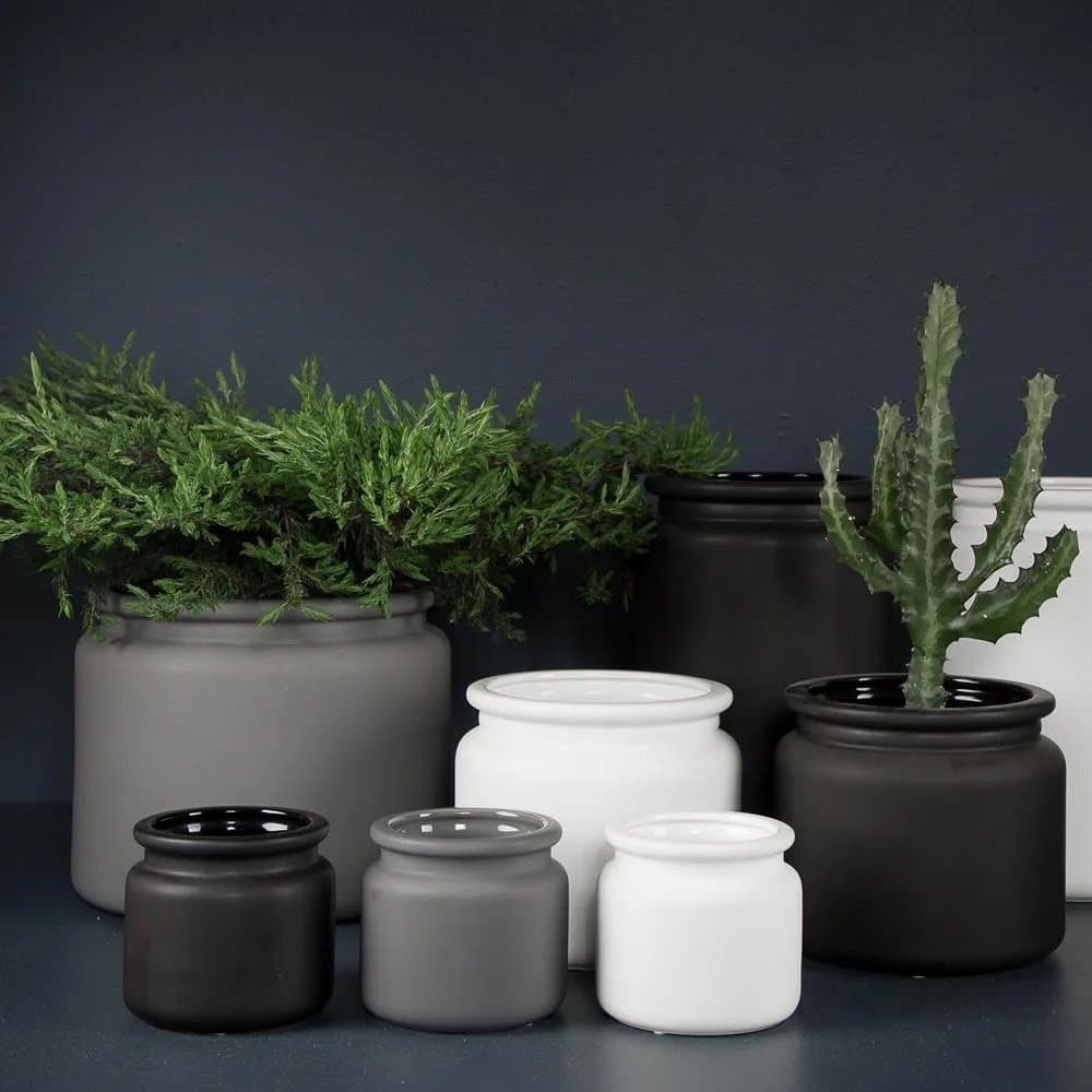 DBKD Pure kruka, vit, 2 st mini o liten