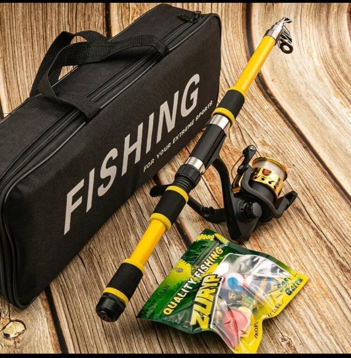 teleskopiskt fiskespö-kombinationsset