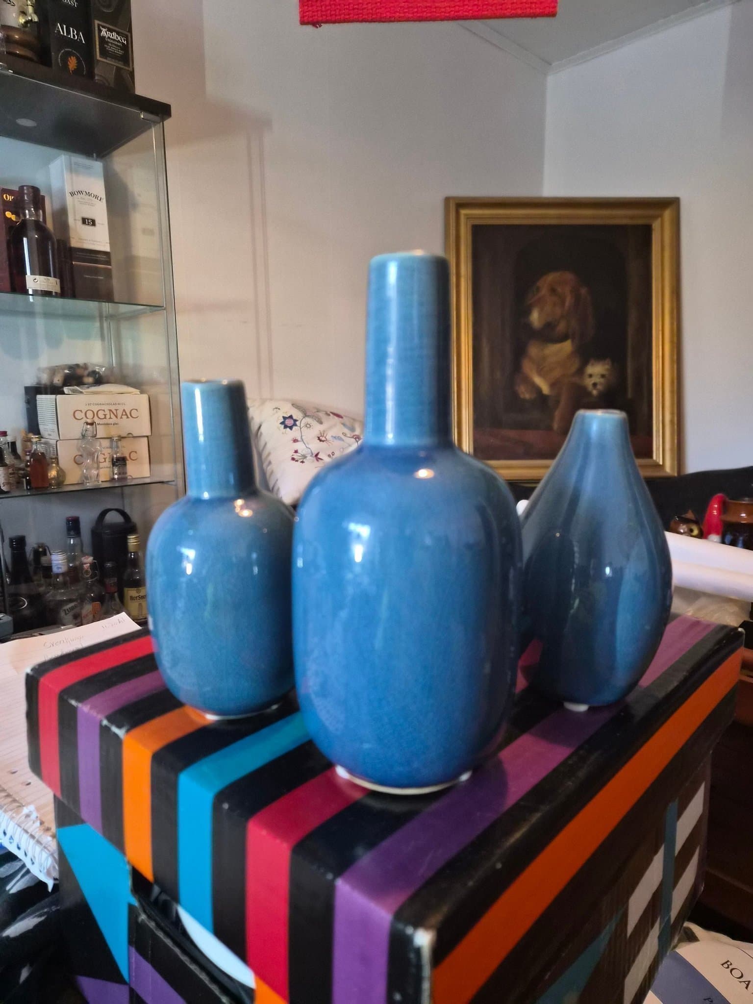 Vaser i keramik blått.