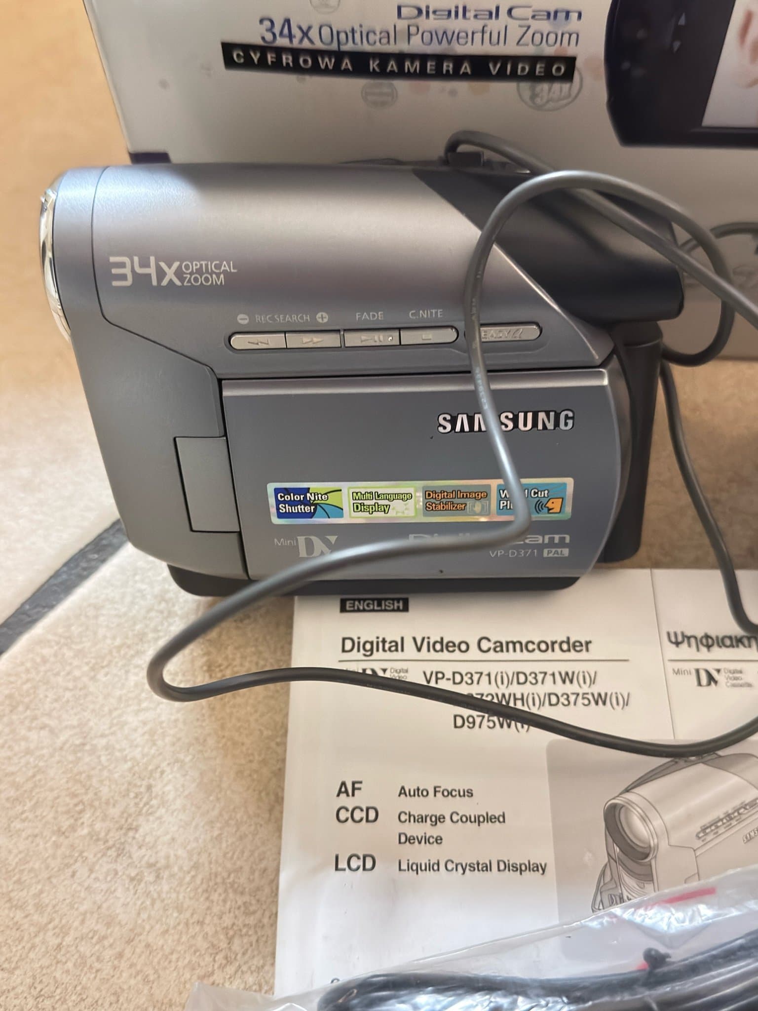 MINI-DV Samsung Digital Camcorder VP-D371 PAL