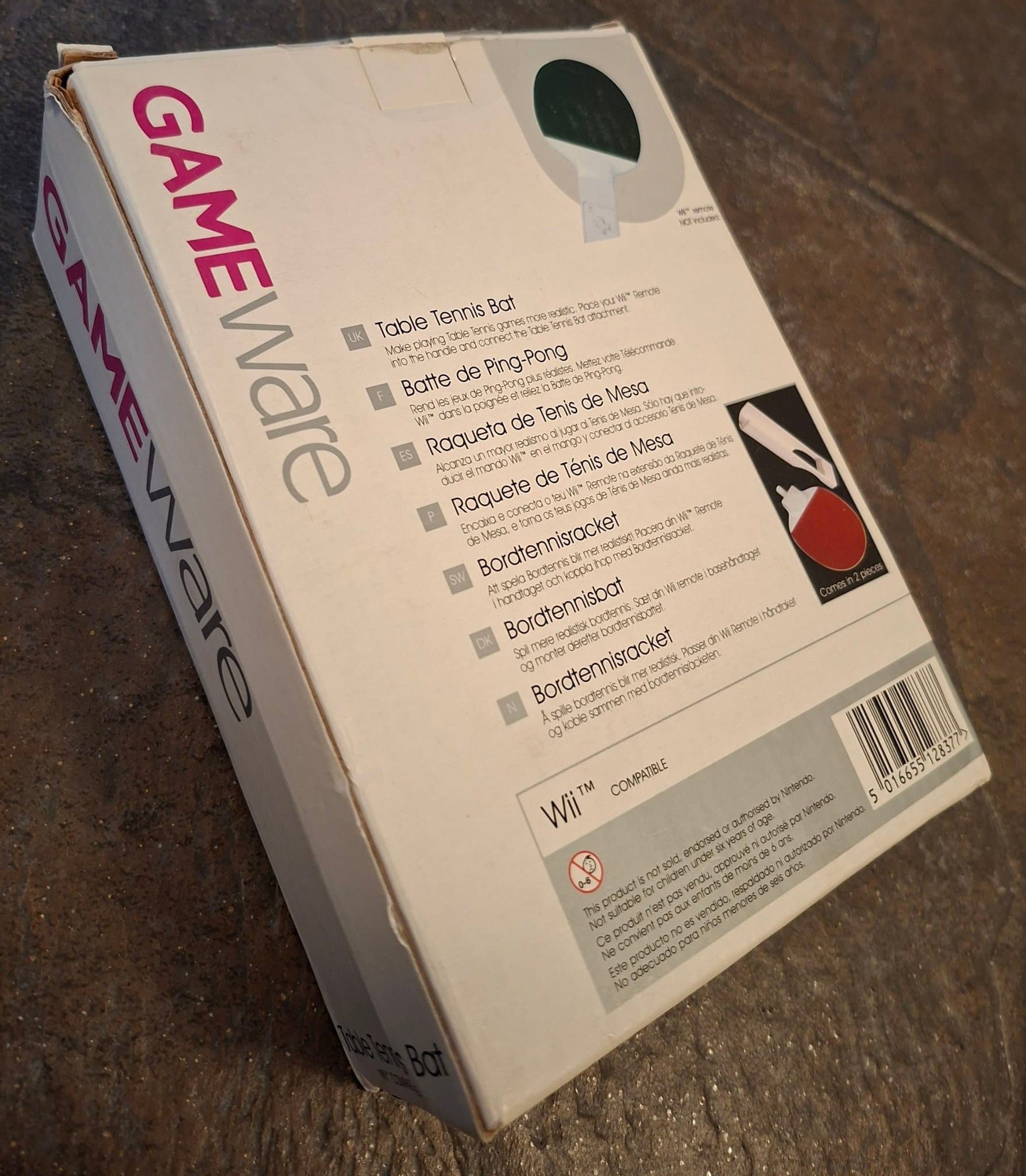 Nintendo Wii Bordtennis-racket Gameware – Pingis - Table Tennis Bat – i kartong