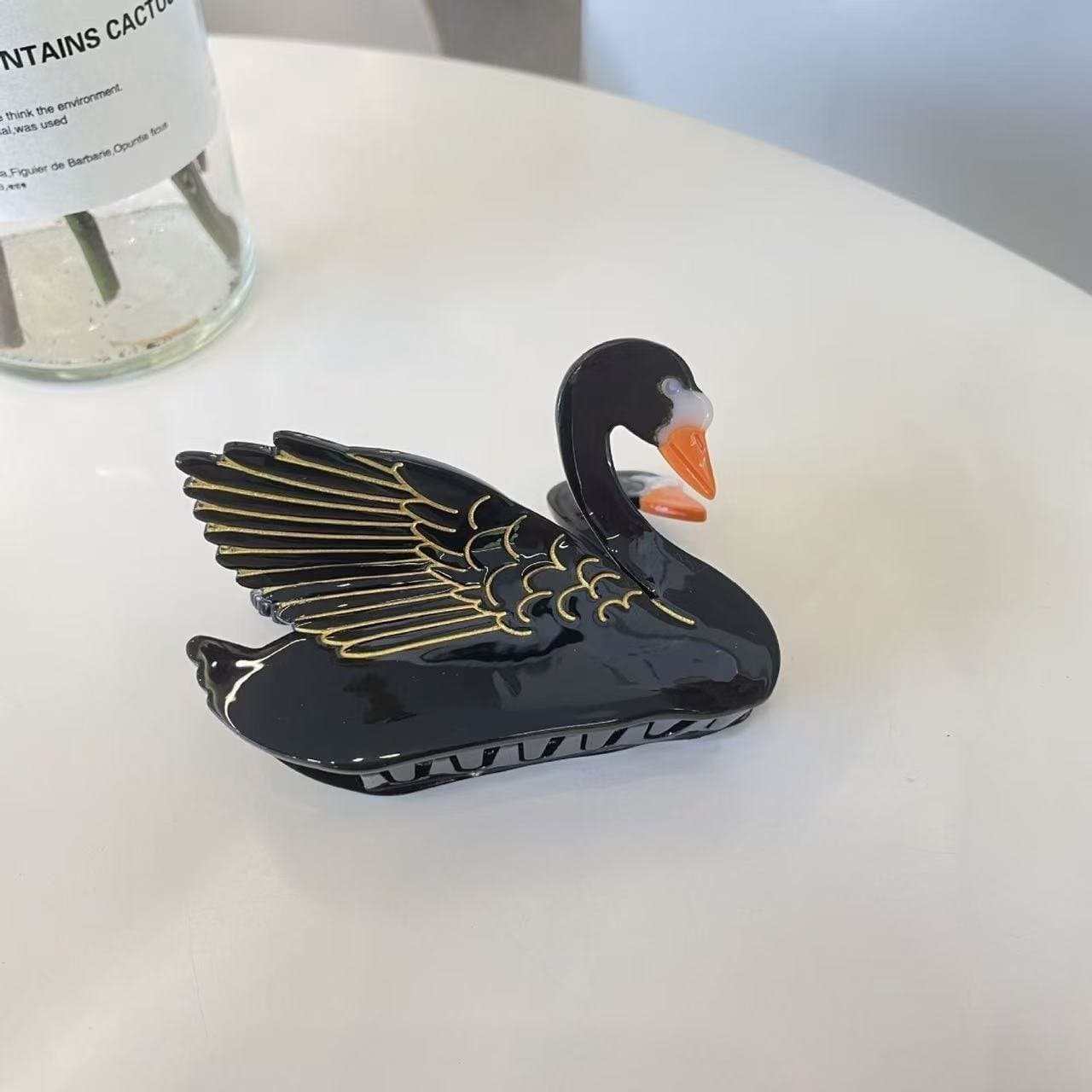 Kreativt handgjort Black Swan Hair Claw Clip