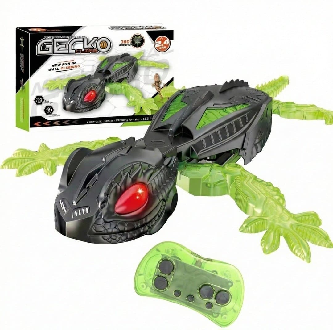 Fjärrstyrd Gecko KLÄTTRAR VÄGGAR 100m Räckvidd 4CH LED USB Laddbar CE NY
