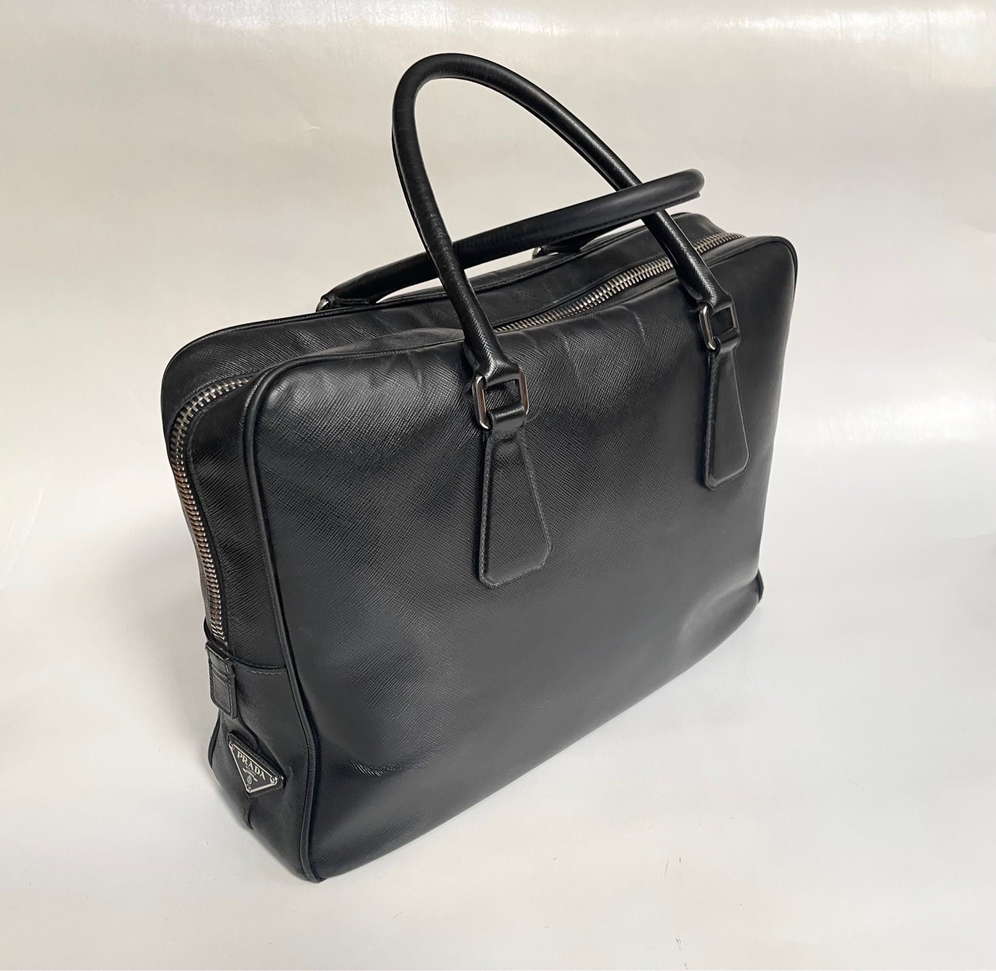 Prada Saffiano businessbag vintage leather Very Good Condition