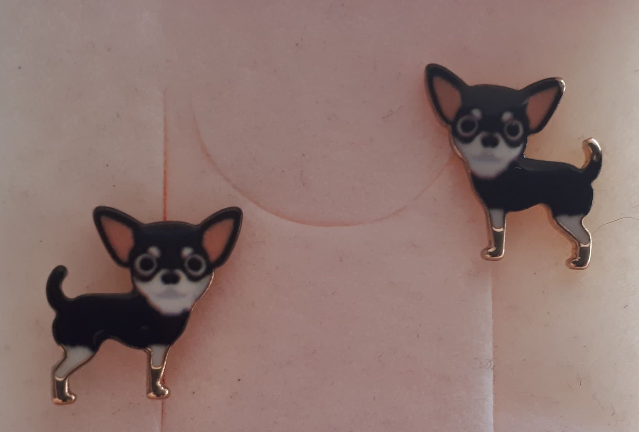 Örhängen / Chihuahua / Svart, Vit