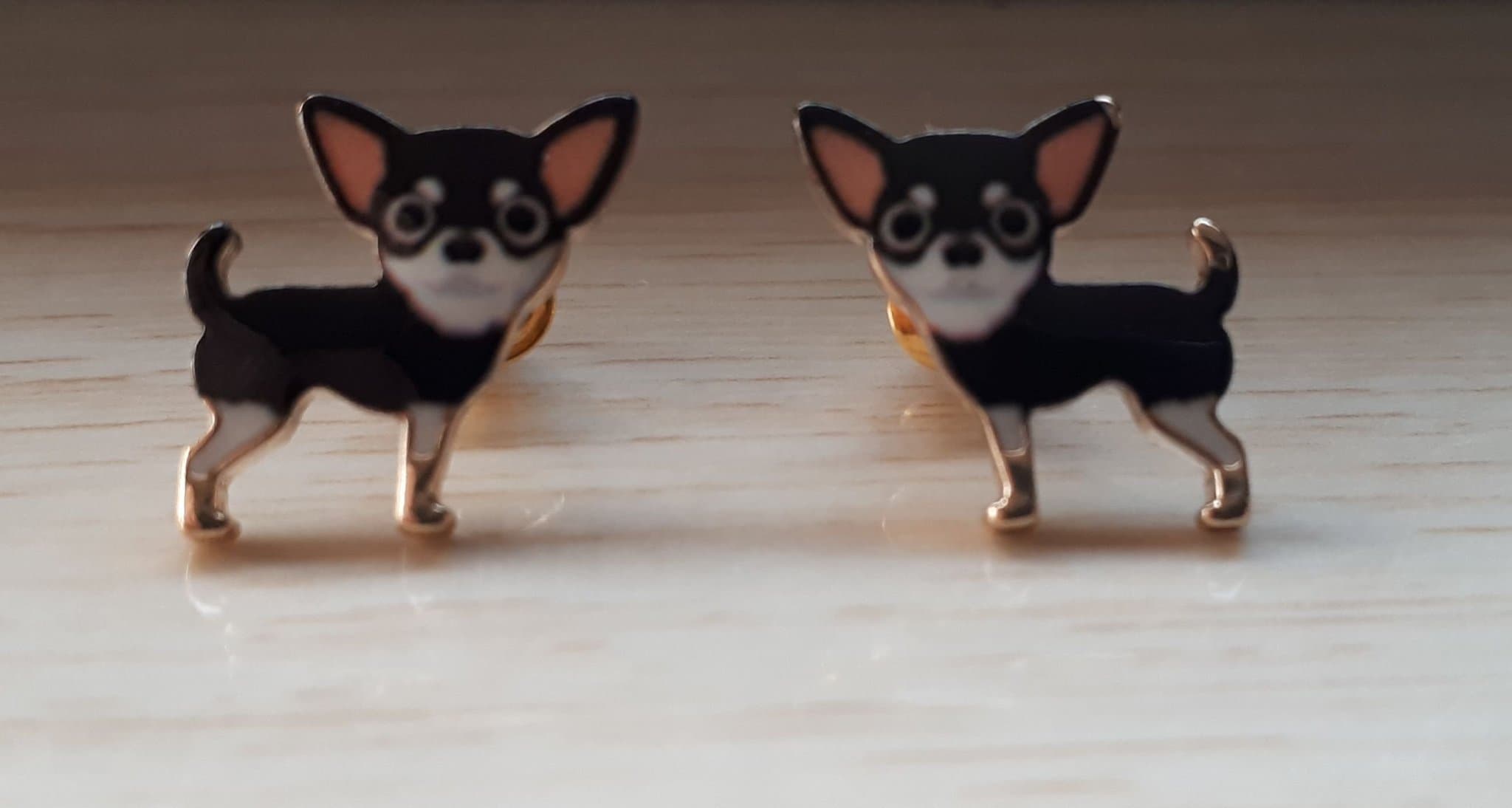 Örhängen / Chihuahua / Svart, Vit