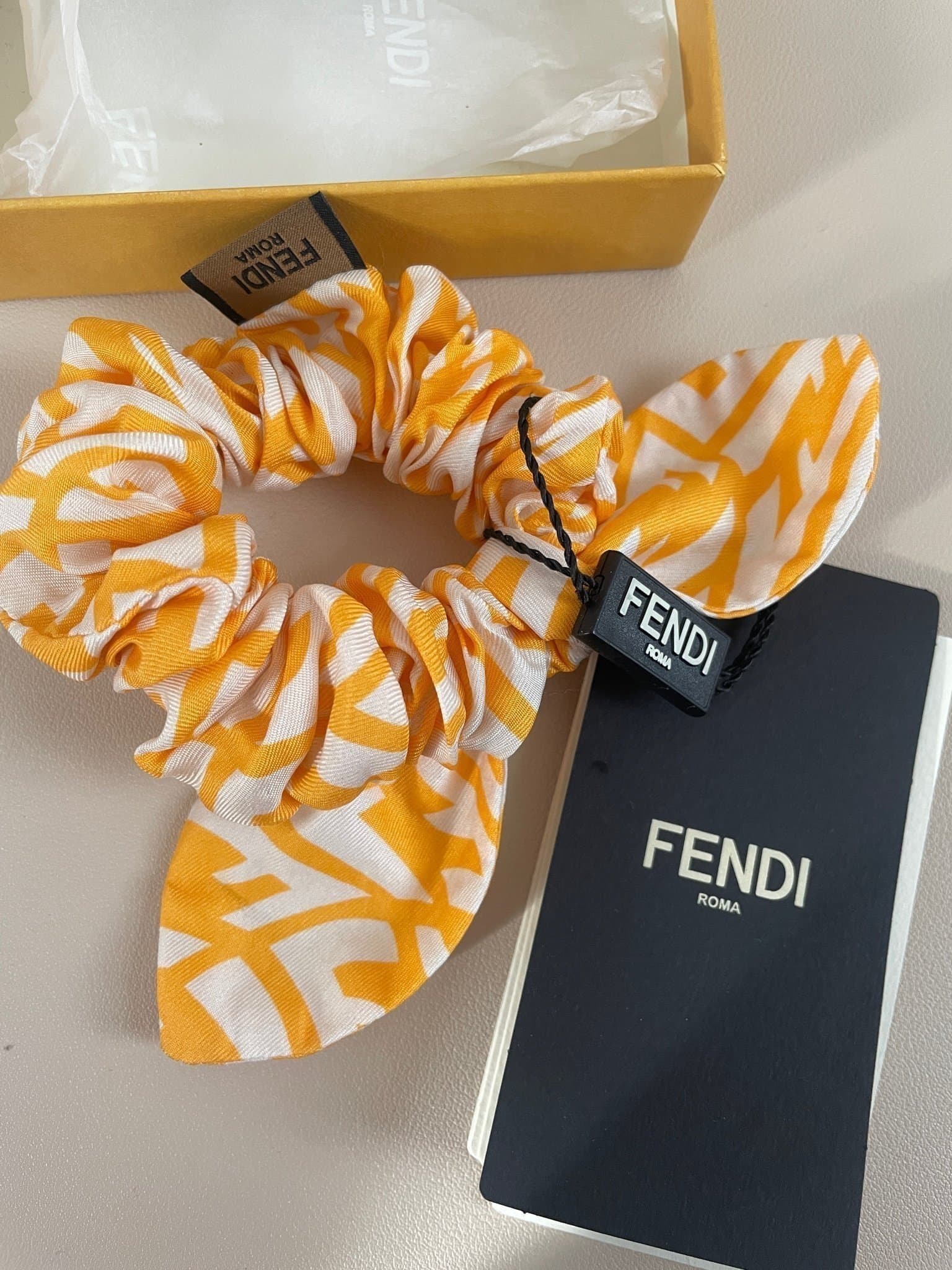 Fendi new with tags, 100% SETA scrunchie