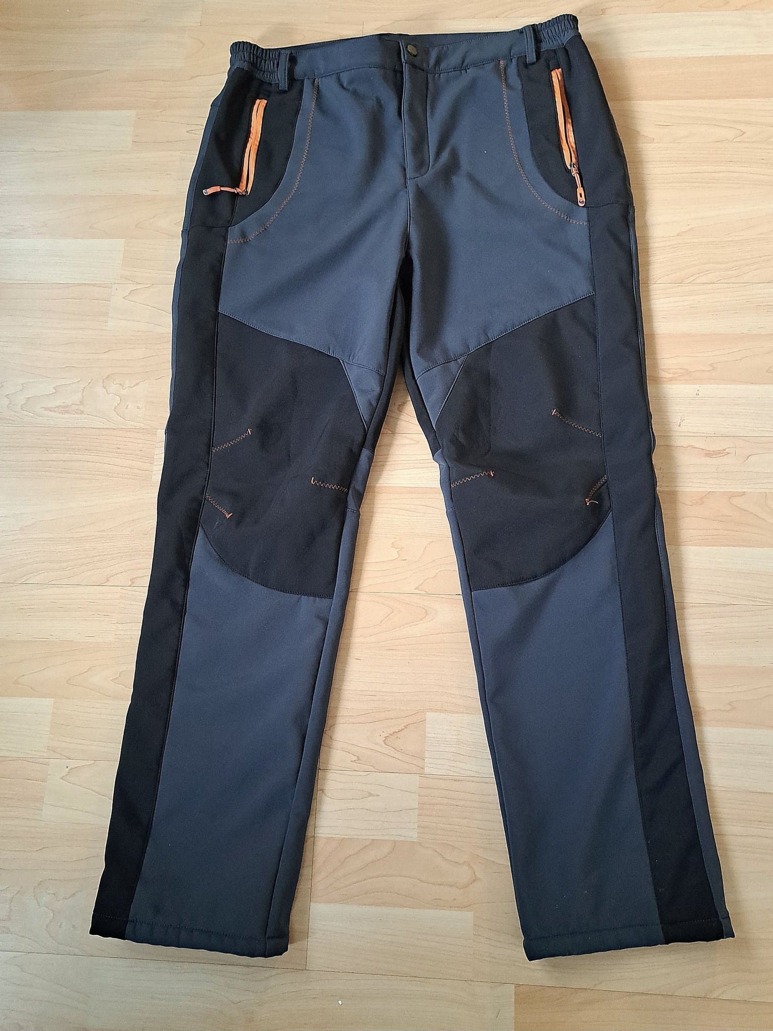 Friluftsbyxor 4 XL Wind stopper fleece fodrade skidor vandring mm grå svart