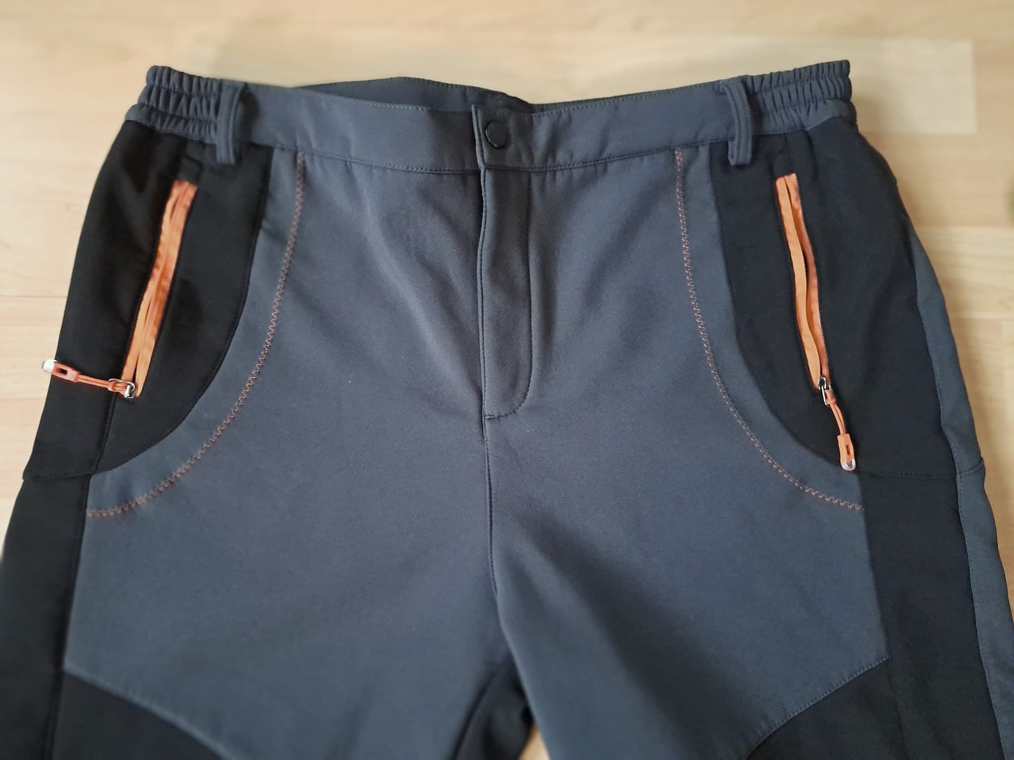 Friluftsbyxor 4 XL Wind stopper fleece fodrade skidor vandring mm grå svart