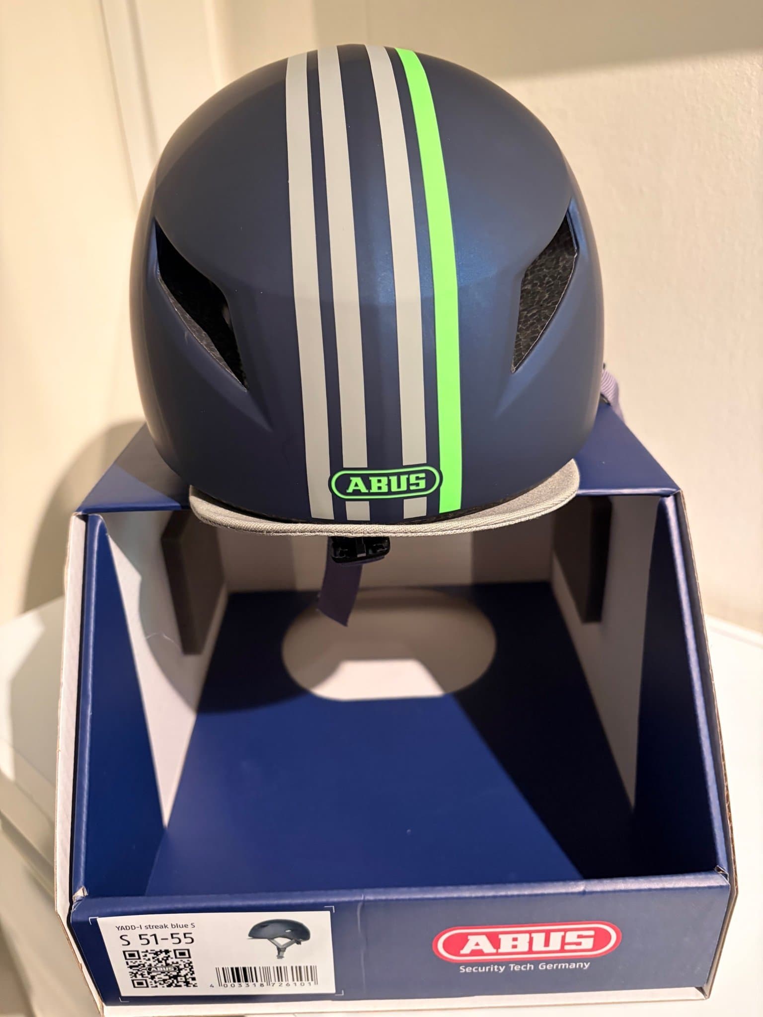 ABUS YADD-I Streak Blue Cykelhjälm, Storlek S (51-55 cm)