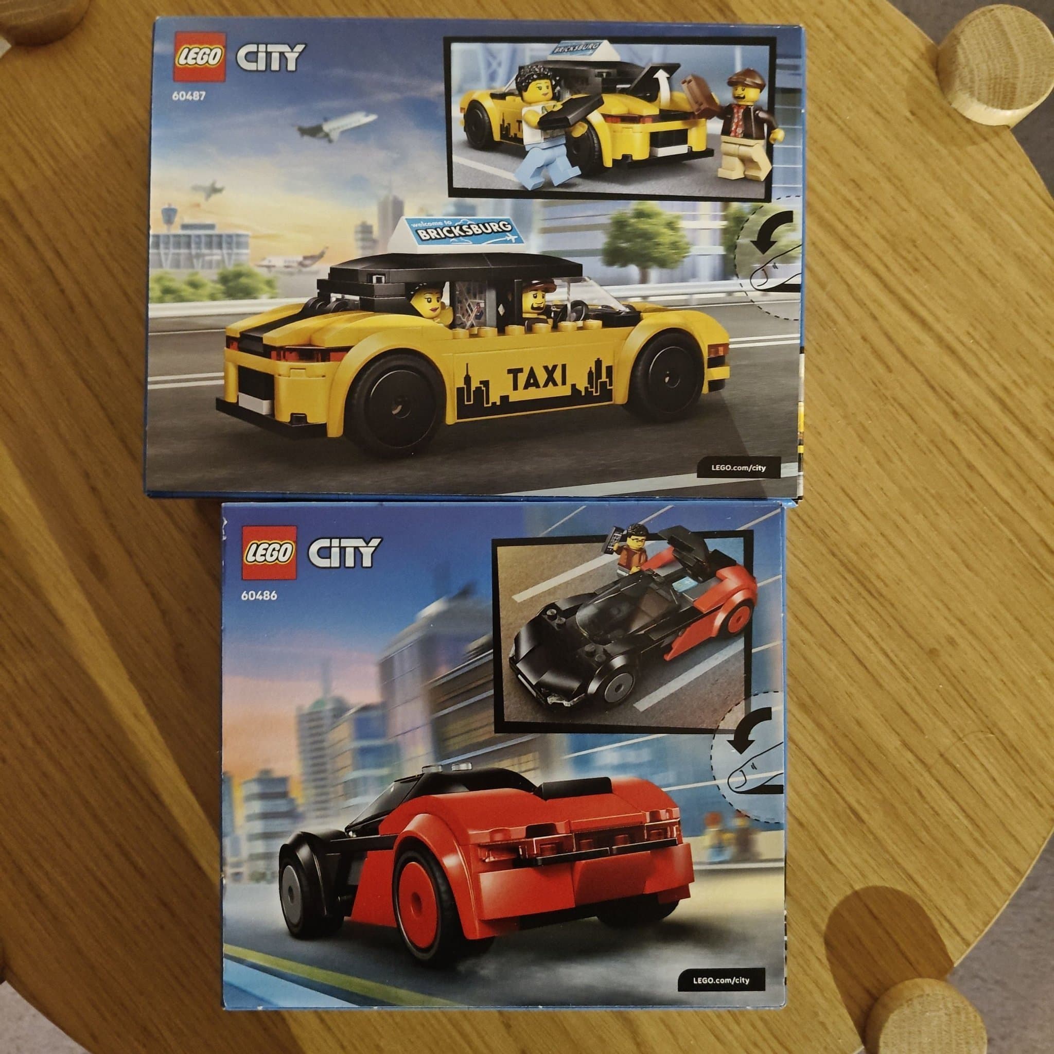 LEGO City 60487 Yellow Taxi och 60486 EV Supercar